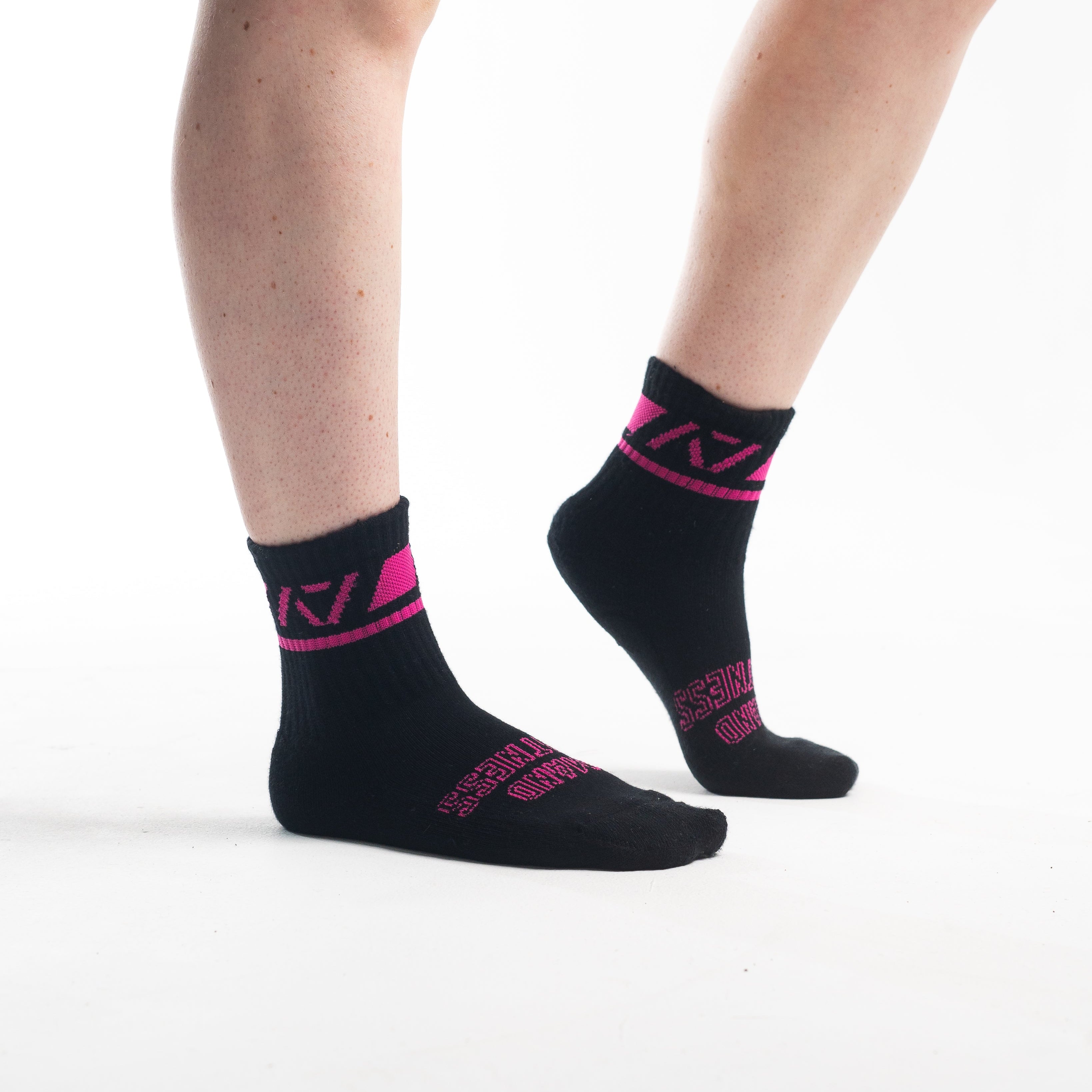 A7 Flamingo Crew socks showcase pink logos and let your energy show on the platform, in your training or while out and about. The IPF Approved Flamingo Meet Kit includes Powerlifting Singlet, A7 Meet Shirt, A7 Zebra Wrist Wraps, A7 Deadlift Socks, Hourglass Knee Sleeves (Stiff Knee Sleeves and Rigor Mortis Knee Sleeves). All A7 Powerlifting Equipment shipping to UK, Norway, Switzerland 