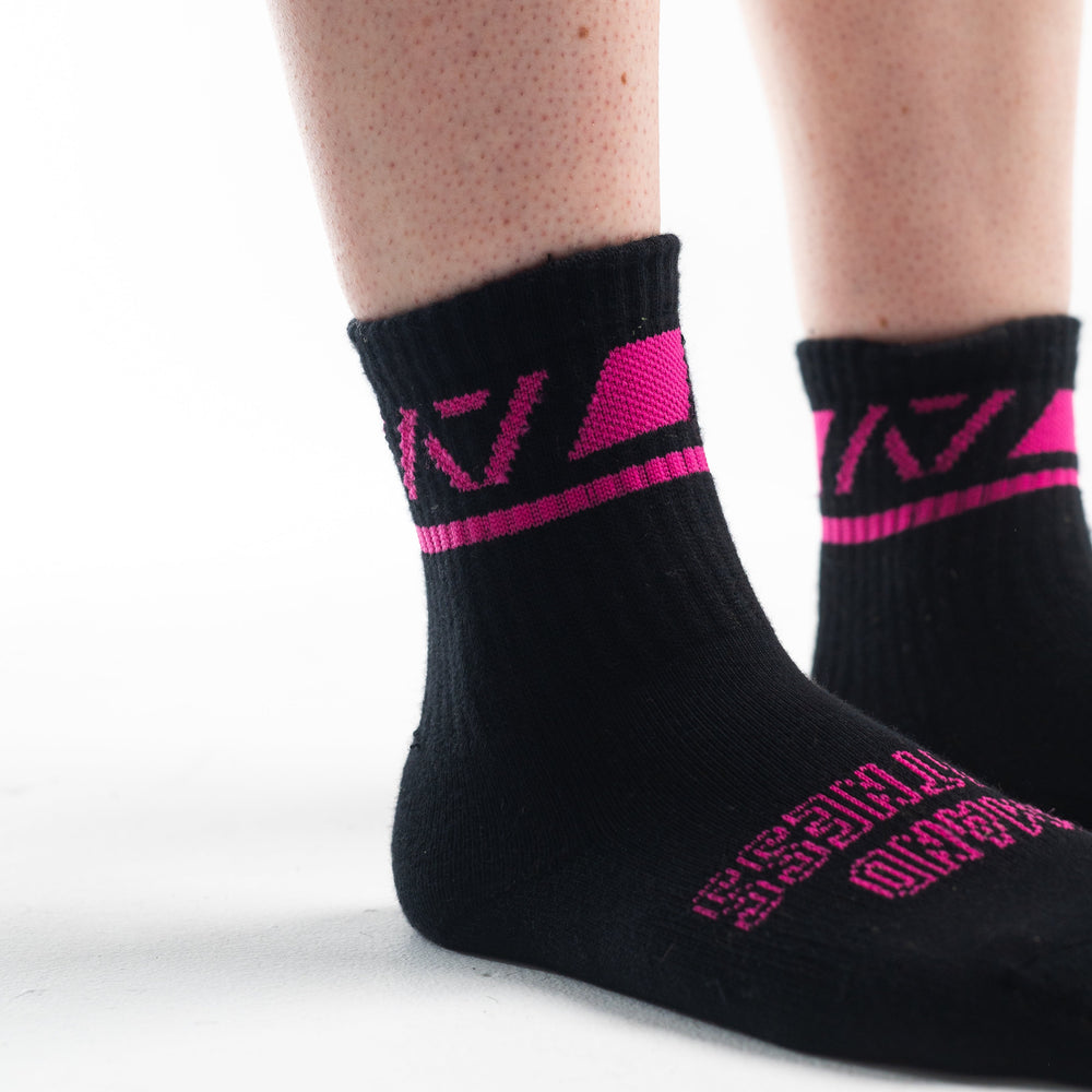 
                      
                        A7 Flamingo Crew socks showcase pink logos and let your energy show on the platform, in your training or while out and about. The IPF Approved Flamingo Meet Kit includes Powerlifting Singlet, A7 Meet Shirt, A7 Zebra Wrist Wraps, A7 Deadlift Socks, Hourglass Knee Sleeves (Stiff Knee Sleeves and Rigor Mortis Knee Sleeves). All A7 Powerlifting Equipment shipping to UK, Norway, Switzerland 
                      
                    