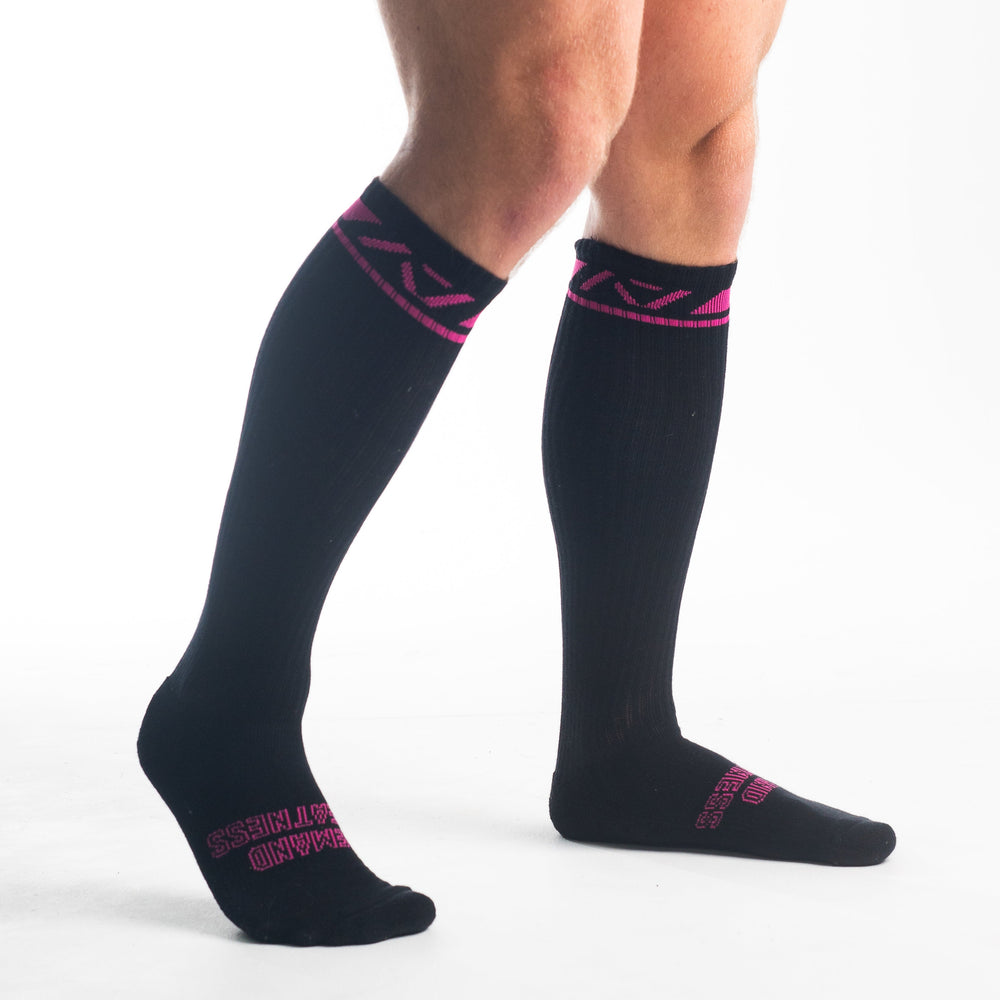 
                      
                        A7 Flamingo deadlift socks are designed specifically for pulls and keep your shins protected from scrapes. A7 deadlift socks are a perfect pair to wear in training or powerlifting competition. The A7 IPF Approved Kit includes Powerlifting Singlet, A7 Meet Shirt, A7 Zebra Wrist Wraps, A7 Deadlift Socks, Hourglass Knee Sleeves (Stiff Knee Sleeves and Rigor Mortis Knee Sleeves). All A7 Powerlifting Equipment shipping to UK, Norway, Switzerland and Iceland.
                      
                    
