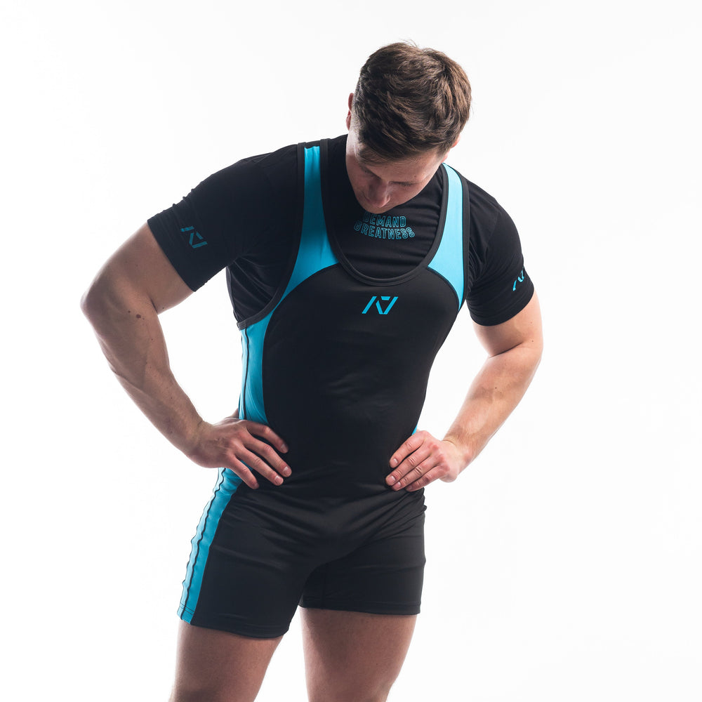 
                      
                        A7 IPF Approved Azul Luno singlet features extra lat mobility, side panel stitching to guide the squat depth level and curved panel design for a slimming look. The Women's cut singlet features a tapered waist and additional quad room. The IPF Approved Kit includes Luno Powerlifting Singlet, A7 Meet Shirt, A7 Deadlift Socks, Hourglass Knee Sleeves (Stiff Knee Sleeves and Rigor Mortis Knee Sleeves). All A7 Powerlifting Equipment shipping to UK, Norway, Switzerland and Iceland.
                      
                    