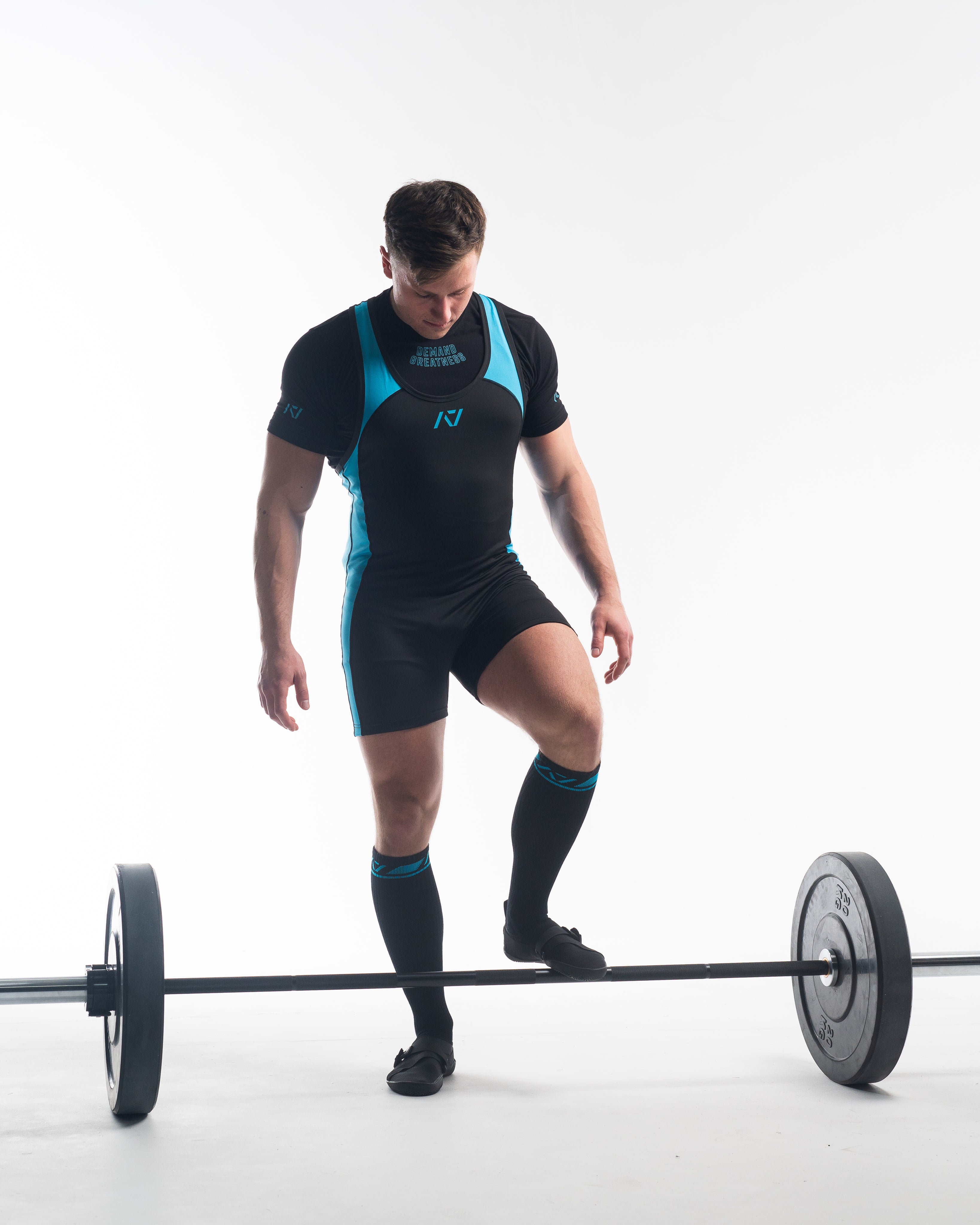 A7 IPF Approved Azul Luno singlet features extra lat mobility, side panel stitching to guide the squat depth level and curved panel design for a slimming look. The Women's cut singlet features a tapered waist and additional quad room. The IPF Approved Kit includes Luno Powerlifting Singlet, A7 Meet Shirt, A7 Deadlift Socks, Hourglass Knee Sleeves (Stiff Knee Sleeves and Rigor Mortis Knee Sleeves). All A7 Powerlifting Equipment shipping to UK, Norway, Switzerland and Iceland.