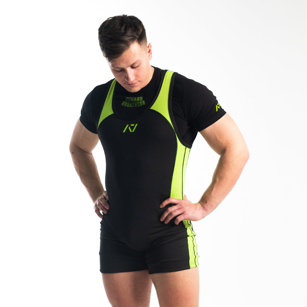 
                      
                        A7 IPF Approved Alien Luno singlet features extra lat mobility, side panel stitching to guide the squat depth level and curved panel design for a slimming look. The Women's cut singlet features a tapered waist and additional quad room. The IPF Approved Kit includes Alien Luno Powerlifting Singlet, A7 Meet Shirt, A7 Deadlift Socks, Hourglass Knee Sleeves (Stiff Knee Sleeves and Rigor Mortis Knee Sleeves). All A7 Powerlifting Equipment shipping to UK, Norway, Switzerland and Iceland.
                      
                    