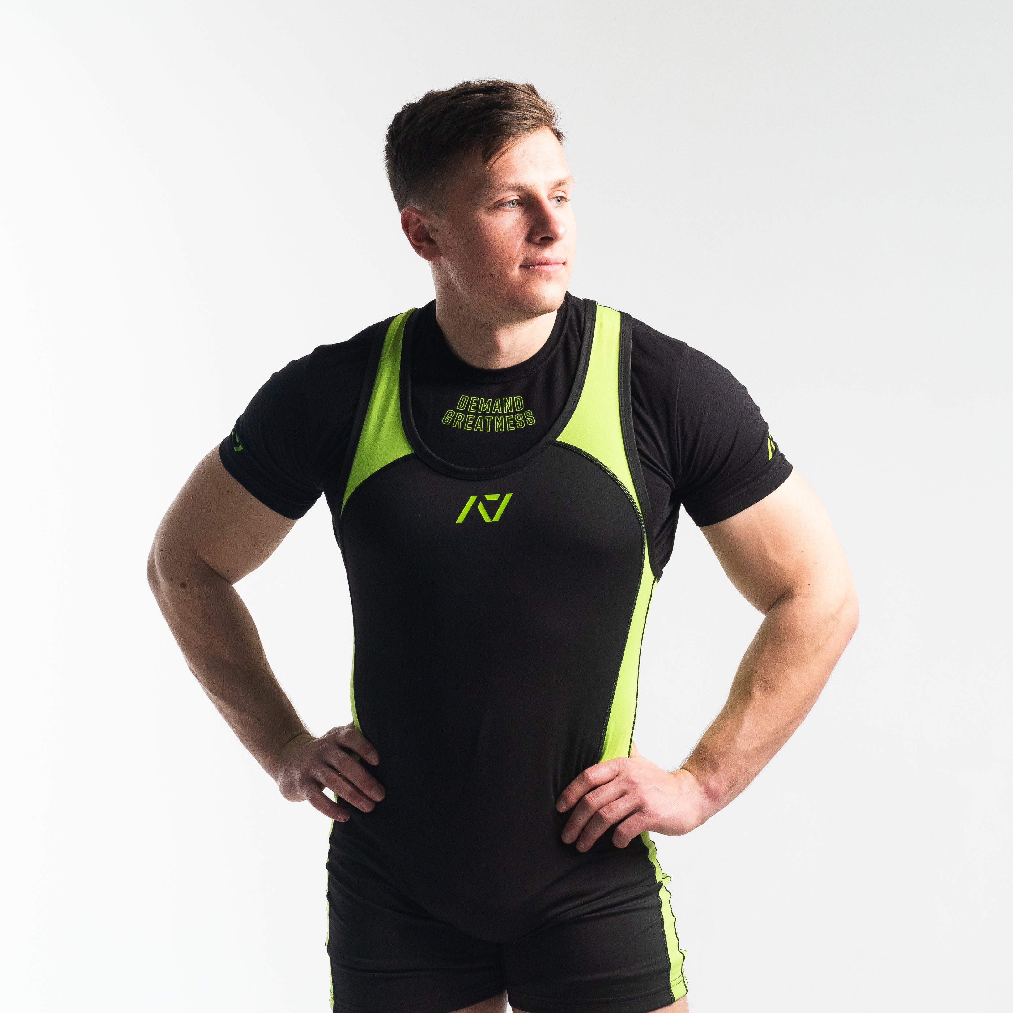 A7 IPF Approved Alien Luno singlet features extra lat mobility, side panel stitching to guide the squat depth level and curved panel design for a slimming look. The Women's cut singlet features a tapered waist and additional quad room. The IPF Approved Kit includes Alien Luno Powerlifting Singlet, A7 Meet Shirt, A7 Deadlift Socks, Hourglass Knee Sleeves (Stiff Knee Sleeves and Rigor Mortis Knee Sleeves). All A7 Powerlifting Equipment shipping to UK, Norway, Switzerland and Iceland.