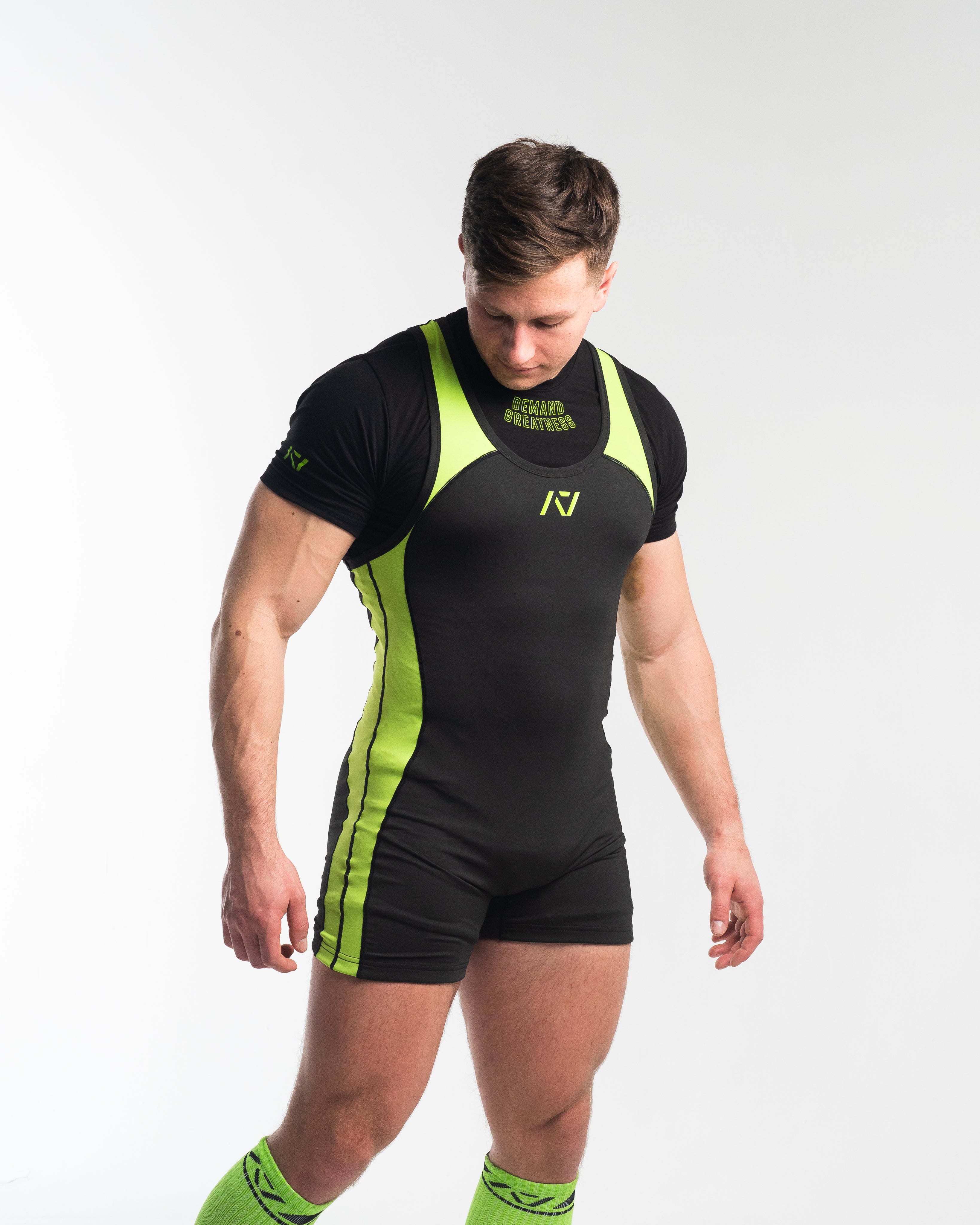 A7 IPF Approved Alien Luno singlet features extra lat mobility, side panel stitching to guide the squat depth level and curved panel design for a slimming look. The Women's cut singlet features a tapered waist and additional quad room. The IPF Approved Kit includes Alien Luno Powerlifting Singlet, A7 Meet Shirt, A7 Deadlift Socks, Hourglass Knee Sleeves (Stiff Knee Sleeves and Rigor Mortis Knee Sleeves). All A7 Powerlifting Equipment shipping to UK, Norway, Switzerland and Iceland.