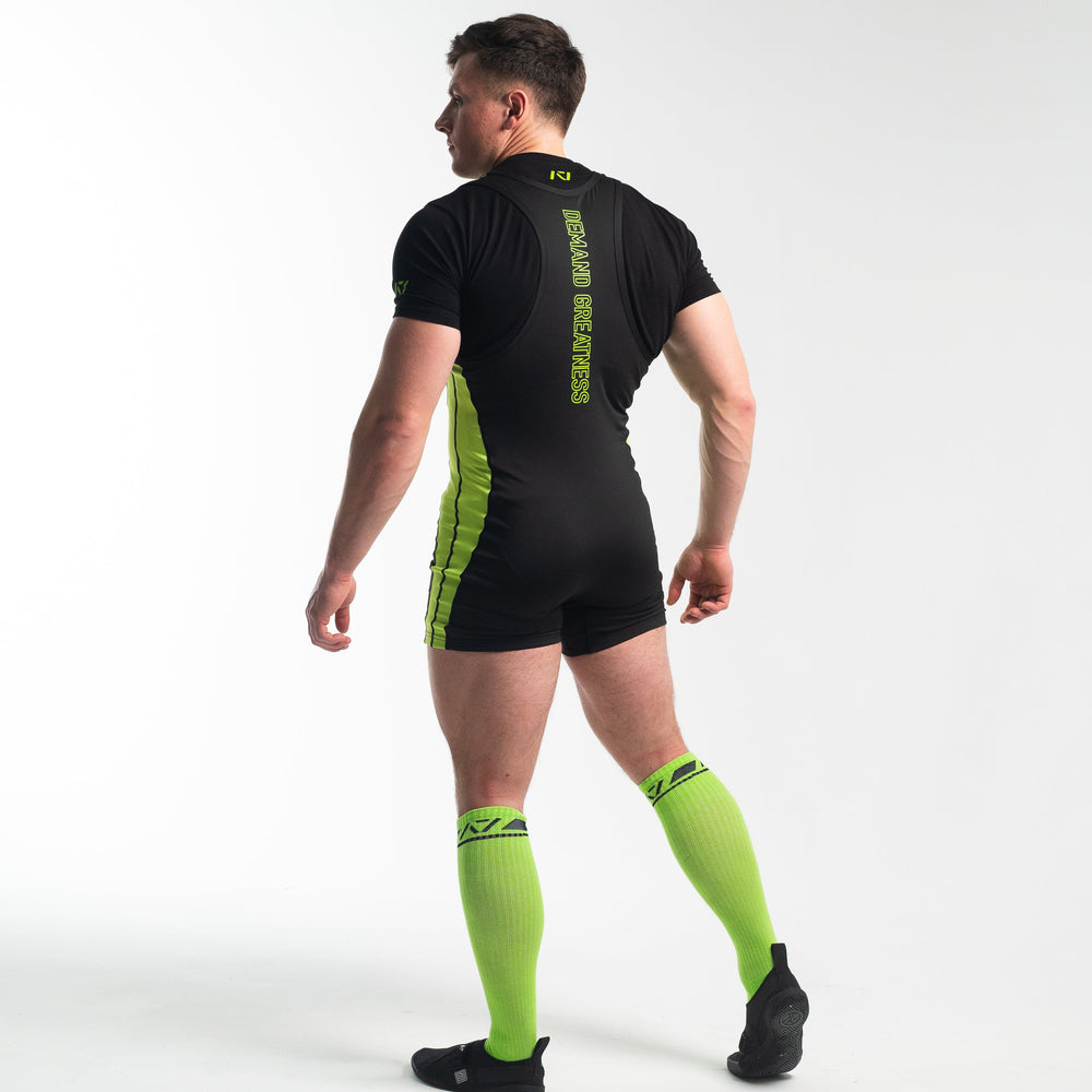 
                      
                        A7 IPF Approved Alien Luno singlet features extra lat mobility, side panel stitching to guide the squat depth level and curved panel design for a slimming look. The Women's cut singlet features a tapered waist and additional quad room. The IPF Approved Kit includes Alien Luno Powerlifting Singlet, A7 Meet Shirt, A7 Deadlift Socks, Hourglass Knee Sleeves (Stiff Knee Sleeves and Rigor Mortis Knee Sleeves). All A7 Powerlifting Equipment shipping to UK, Norway, Switzerland and Iceland.
                      
                    