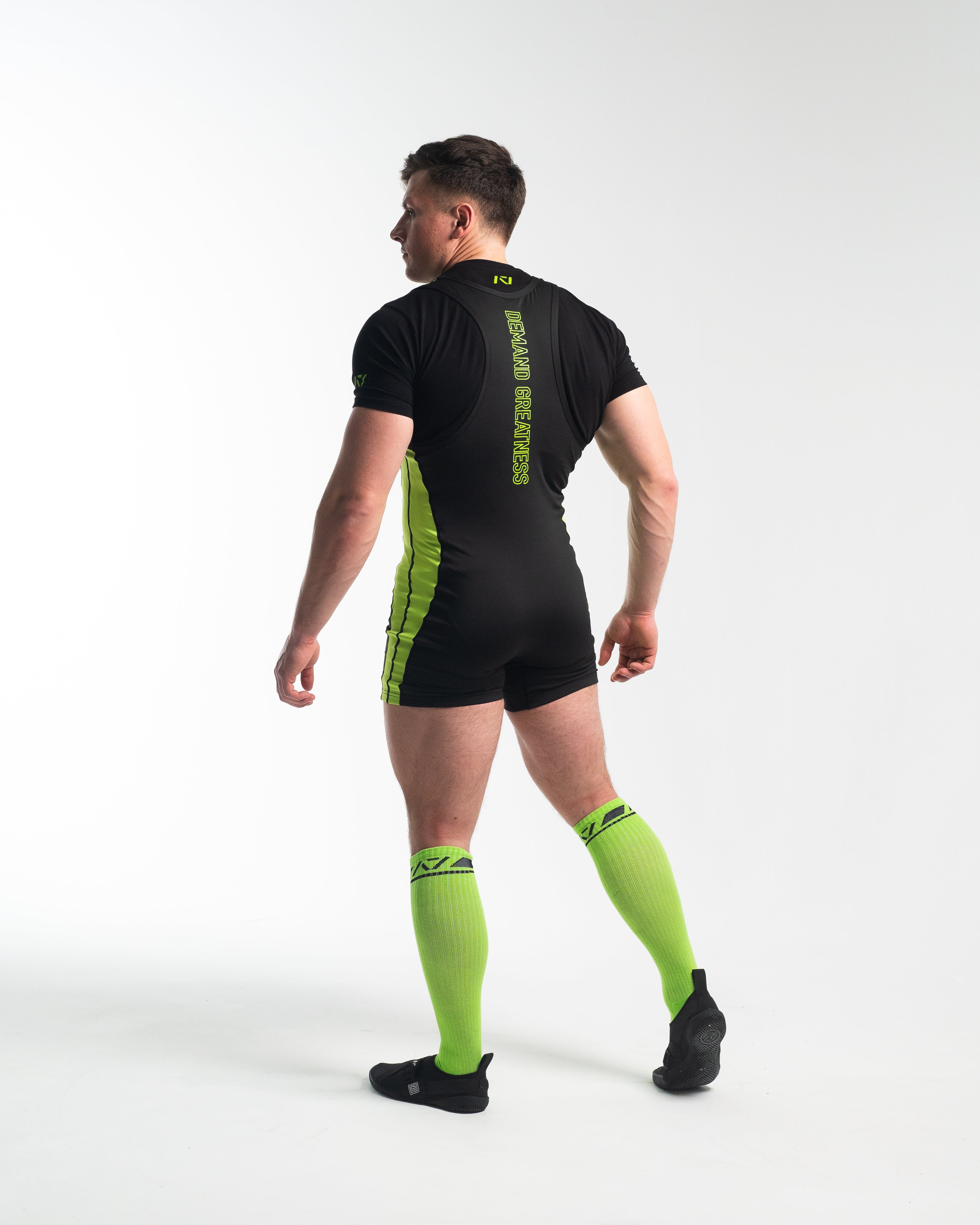 A7 IPF Approved Alien Luno singlet features extra lat mobility, side panel stitching to guide the squat depth level and curved panel design for a slimming look. The Women's cut singlet features a tapered waist and additional quad room. The IPF Approved Kit includes Alien Luno Powerlifting Singlet, A7 Meet Shirt, A7 Deadlift Socks, Hourglass Knee Sleeves (Stiff Knee Sleeves and Rigor Mortis Knee Sleeves). All A7 Powerlifting Equipment shipping to UK, Norway, Switzerland and Iceland.