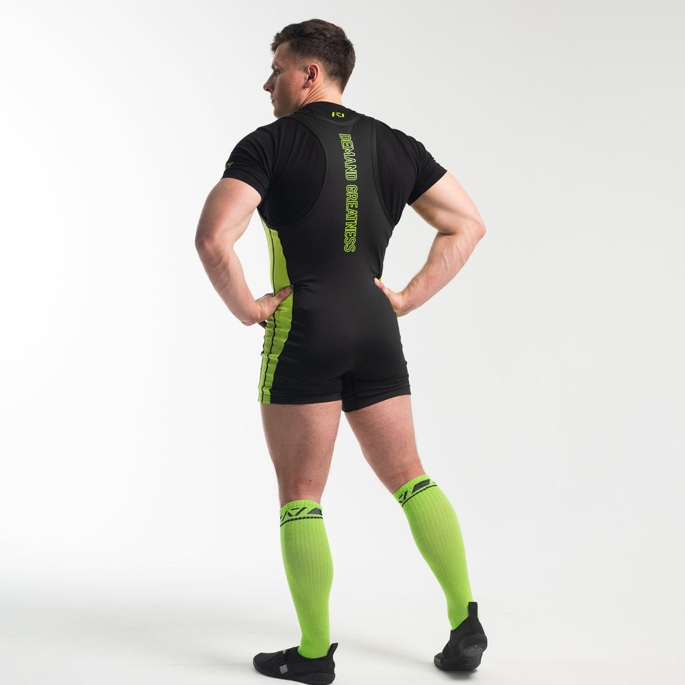 
                      
                        A7 IPF Approved Alien Luno singlet features extra lat mobility, side panel stitching to guide the squat depth level and curved panel design for a slimming look. The Women's cut singlet features a tapered waist and additional quad room. The IPF Approved Kit includes Alien Luno Powerlifting Singlet, A7 Meet Shirt, A7 Deadlift Socks, Hourglass Knee Sleeves (Stiff Knee Sleeves and Rigor Mortis Knee Sleeves). All A7 Powerlifting Equipment shipping to UK, Norway, Switzerland and Iceland.
                      
                    