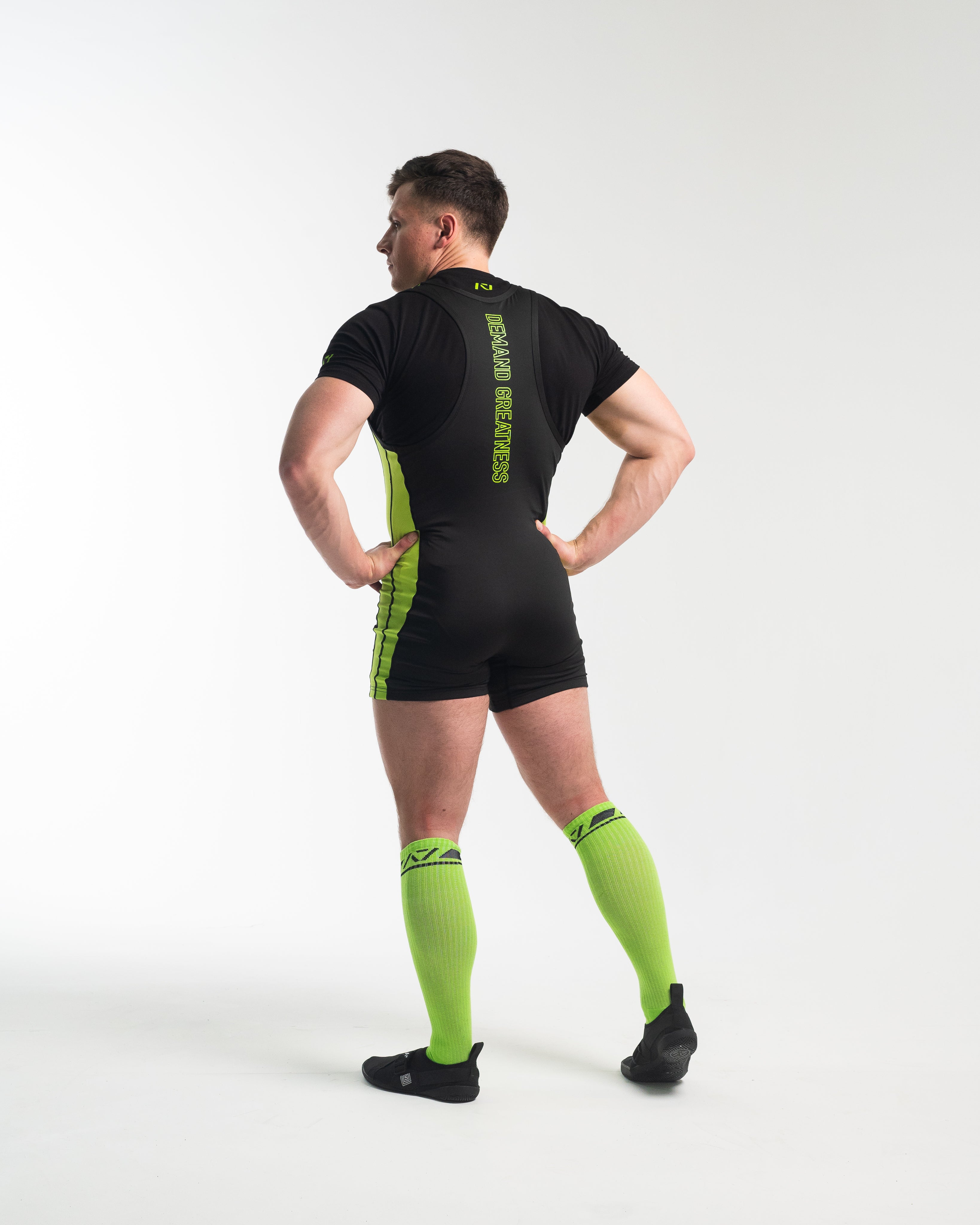 A7 IPF Approved Alien Luno singlet features extra lat mobility, side panel stitching to guide the squat depth level and curved panel design for a slimming look. The Women's cut singlet features a tapered waist and additional quad room. The IPF Approved Kit includes Alien Luno Powerlifting Singlet, A7 Meet Shirt, A7 Deadlift Socks, Hourglass Knee Sleeves (Stiff Knee Sleeves and Rigor Mortis Knee Sleeves). All A7 Powerlifting Equipment shipping to UK, Norway, Switzerland and Iceland.