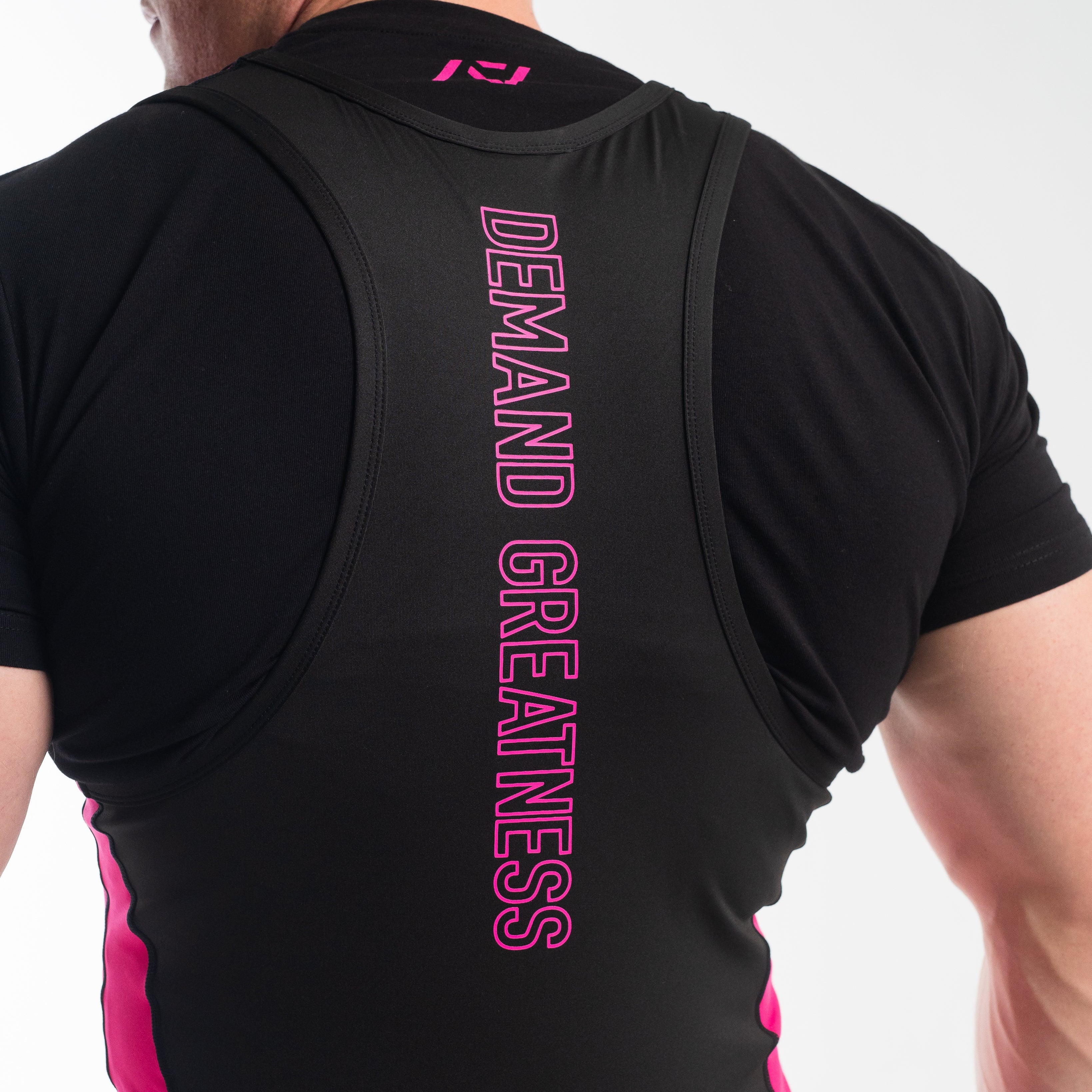 A7 IPF Approved Flamingo Luno singlet features extra lat mobility, side panel stitching to guide the squat depth level and curved panel design for a slimming look. The Women's cut singlet features a tapered waist and additional quad room. The IPF Approved Kit includes Luno Powerlifting Singlet, A7 Meet Shirt, A7 Zebra Wrist Wraps, A7 Deadlift Socks, Hourglass Knee Sleeves (Stiff Knee Sleeves and Rigor Mortis Knee Sleeves). All A7 Powerlifting Equipment shipping to UK, Norway, Switzerland and Iceland.