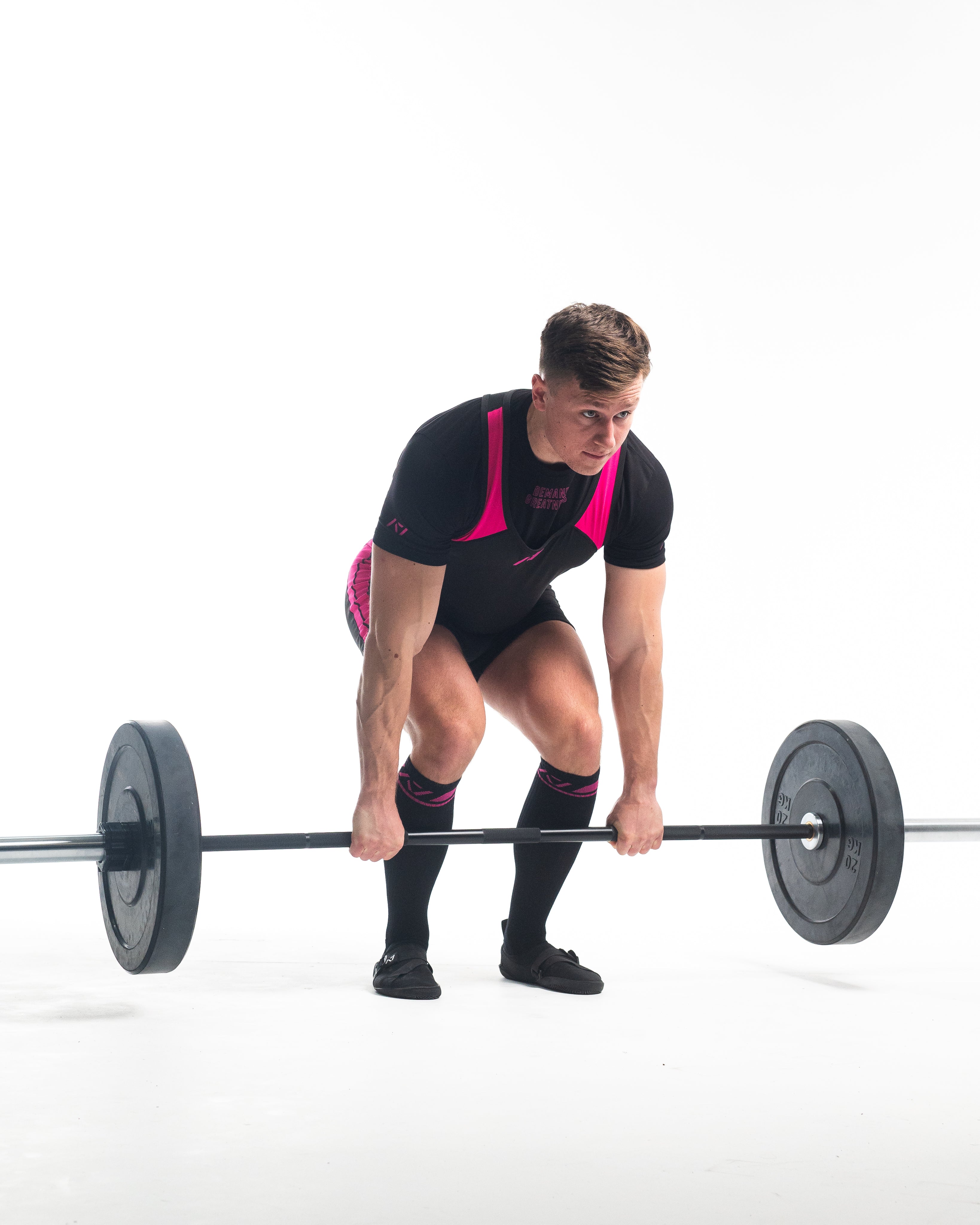 A7 IPF Approved Flamingo Luno singlet features extra lat mobility, side panel stitching to guide the squat depth level and curved panel design for a slimming look. The Women's cut singlet features a tapered waist and additional quad room. The IPF Approved Kit includes Luno Powerlifting Singlet, A7 Meet Shirt, A7 Zebra Wrist Wraps, A7 Deadlift Socks, Hourglass Knee Sleeves (Stiff Knee Sleeves and Rigor Mortis Knee Sleeves). All A7 Powerlifting Equipment shipping to UK, Norway, Switzerland and Iceland.