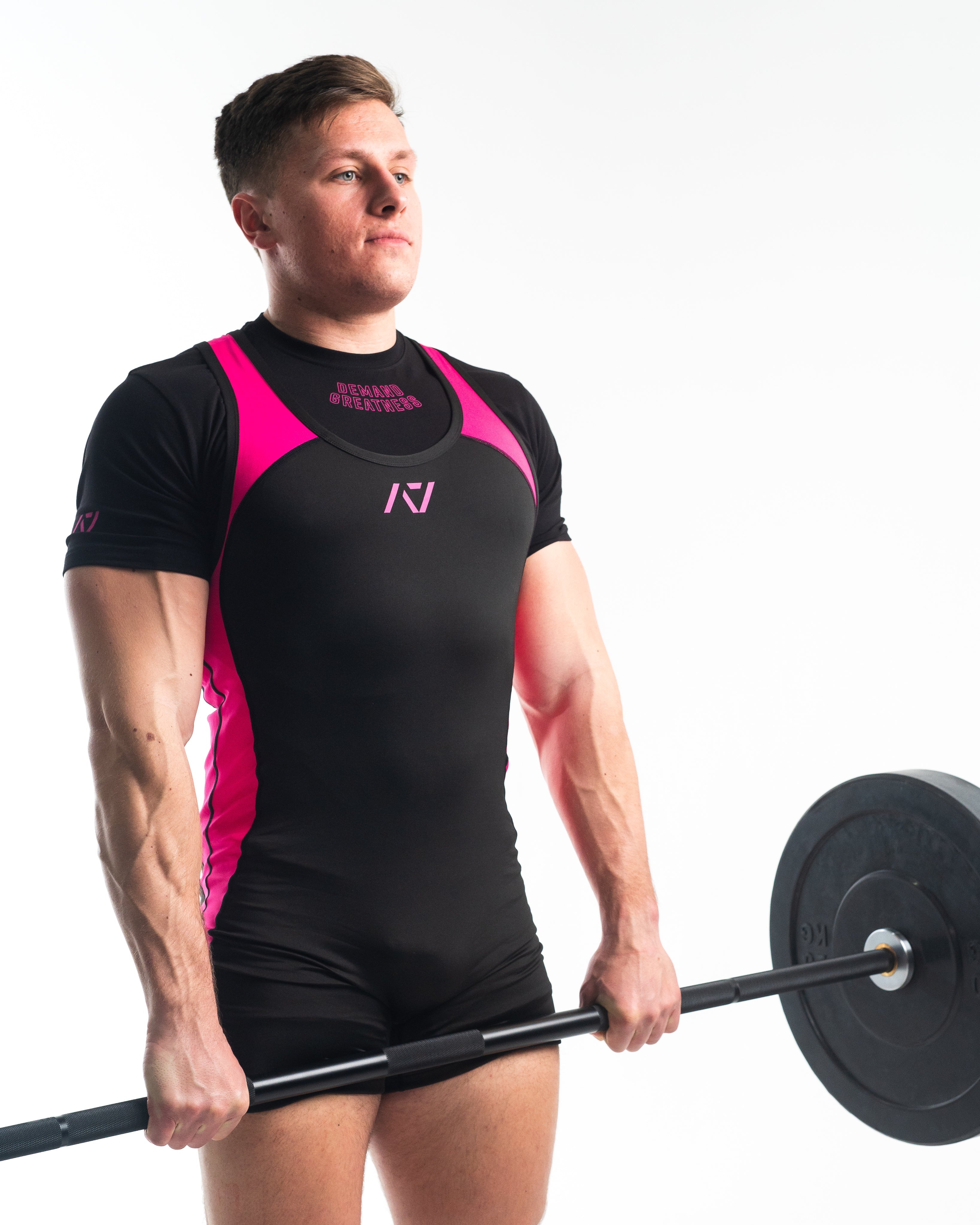 A7 IPF Approved Flamingo Luno singlet features extra lat mobility, side panel stitching to guide the squat depth level and curved panel design for a slimming look. The Women's cut singlet features a tapered waist and additional quad room. The IPF Approved Kit includes Luno Powerlifting Singlet, A7 Meet Shirt, A7 Zebra Wrist Wraps, A7 Deadlift Socks, Hourglass Knee Sleeves (Stiff Knee Sleeves and Rigor Mortis Knee Sleeves). All A7 Powerlifting Equipment shipping to UK, Norway, Switzerland and Iceland.