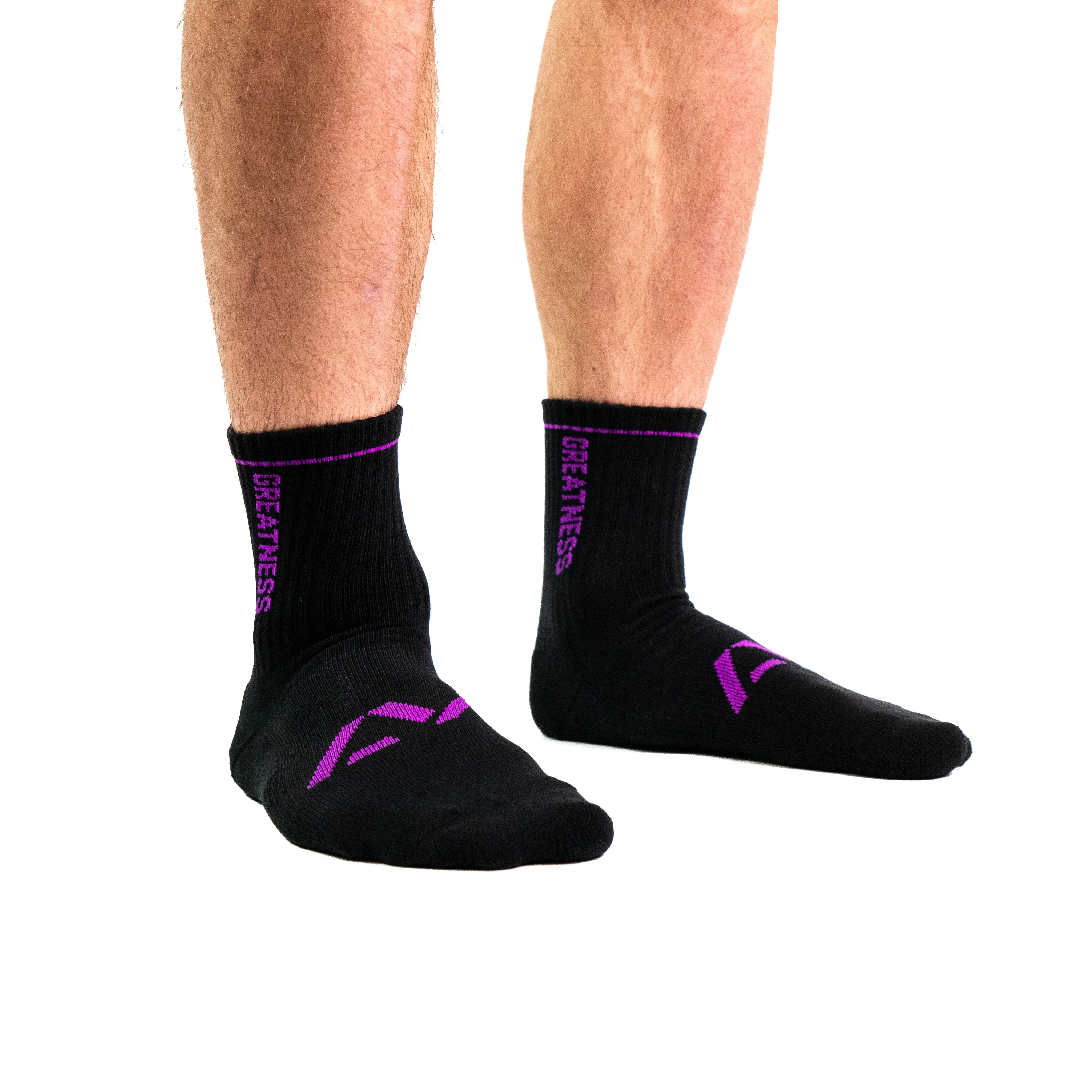 Standout from the crowd in our Purple Crew socks and let your energy show on the platform, in your training or while out and about. Our Crew socks offer a level of comfort like no other through their unique blend of materials and stretch in the places you desire for an ultra comfortable sock.