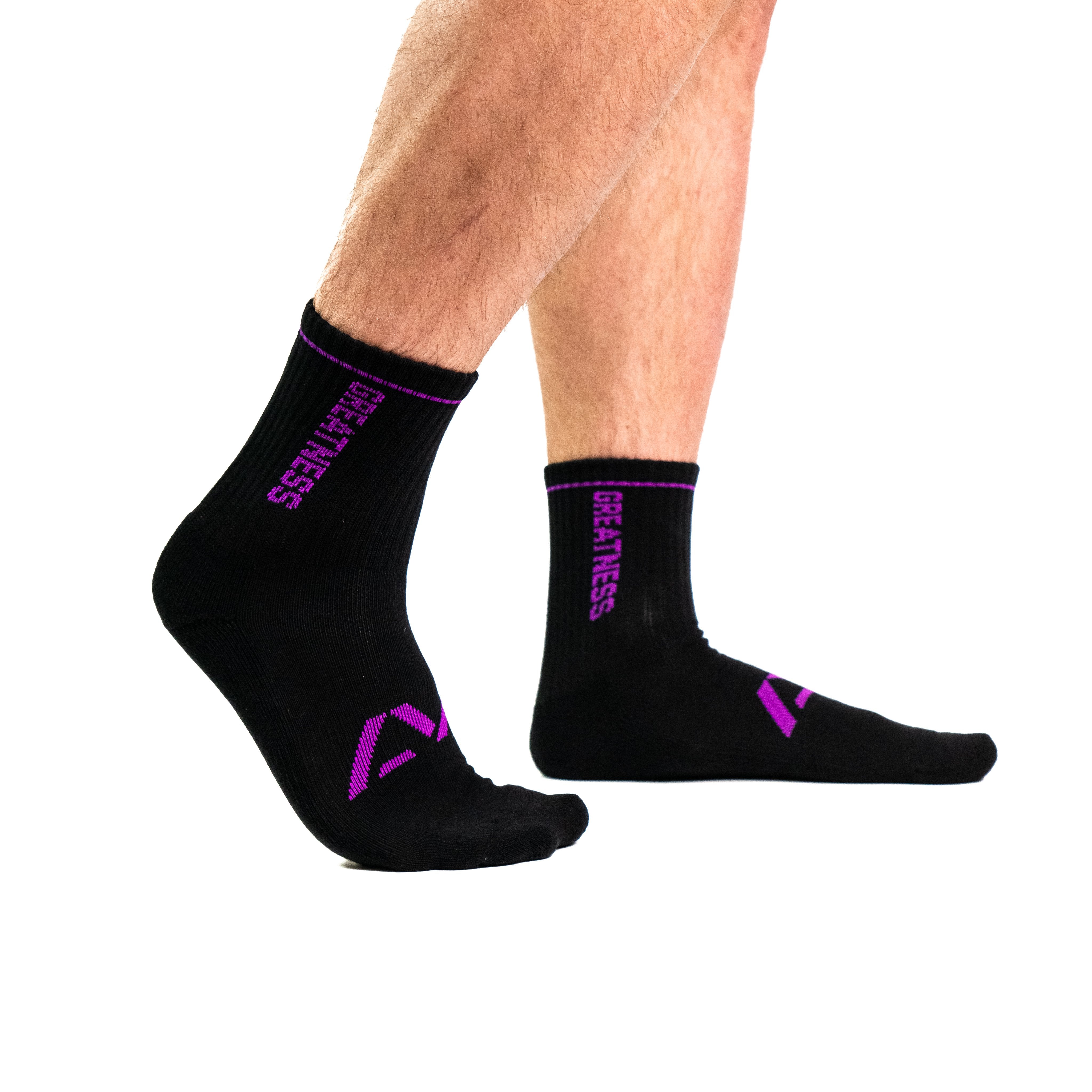 Standout from the crowd in our Purple Crew socks and let your energy show on the platform, in your training or while out and about. Our Crew socks offer a level of comfort like no other through their unique blend of materials and stretch in the places you desire for an ultra comfortable sock.