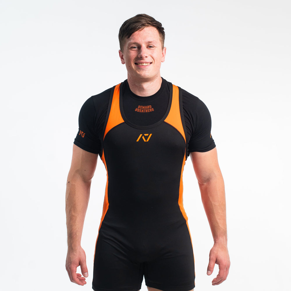 
                      
                        A7 IPF Approved Blaze Luno singlet features extra lat mobility, side panel stitching to guide the squat depth level and curved panel design for a slimming look. The Women's cut singlet features a tapered waist and additional quad room. The IPF Approved Kit includes Luno Powerlifting Singlet, A7 Meet Shirt, A7 Zebra Wrist Wraps, A7 Deadlift Socks, Hourglass Knee Sleeves (Stiff Knee Sleeves and Rigor Mortis Knee Sleeves). All A7 Powerlifting Equipment shipping to UK, Norway, Switzerland and Iceland.
                      
                    