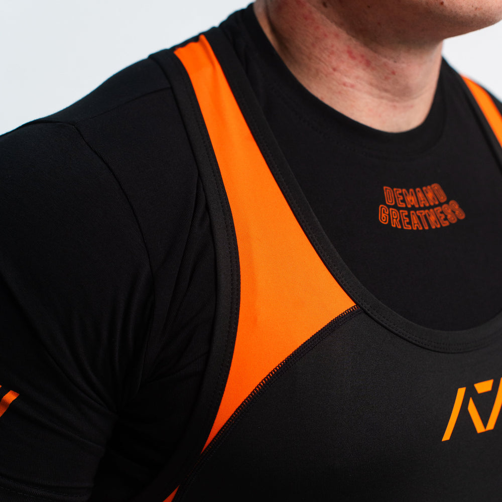 
                      
                        A7 IPF Approved Blaze Luno singlet features extra lat mobility, side panel stitching to guide the squat depth level and curved panel design for a slimming look. The Women's cut singlet features a tapered waist and additional quad room. The IPF Approved Kit includes Luno Powerlifting Singlet, A7 Meet Shirt, A7 Zebra Wrist Wraps, A7 Deadlift Socks, Hourglass Knee Sleeves (Stiff Knee Sleeves and Rigor Mortis Knee Sleeves). All A7 Powerlifting Equipment shipping to UK, Norway, Switzerland and Iceland.
                      
                    