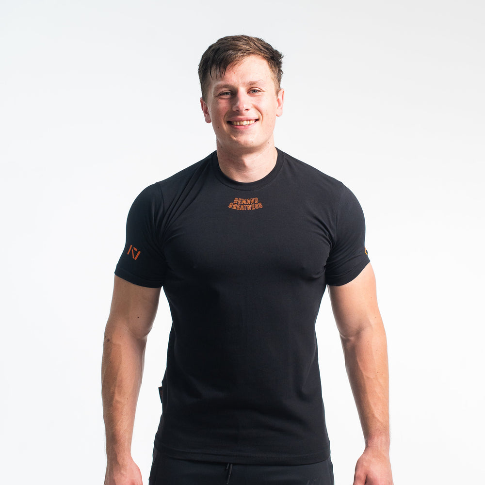 
                      
                        DG23 Blaze is our new meet shirt design highlighting Demand Greatness with a double outline font to showcase your impact on the platform. The DG23 Meet Shirt is IPF Approved. Shop the full A7 Powerlifting IPF Approved Equipment collection. The IPF Approved Kit includes Powerlifting Singlet, A7 Meet Shirt, A7 Zebra Wrist Wraps, A7 Deadlift Socks, Hourglass Knee Sleeves (Stiff Knee Sleeves and Rigor Mortis Knee Sleeves). All A7 Powerlifting Equipment shipping to UK, Norway, Switzerland and Iceland. 
                      
                    
