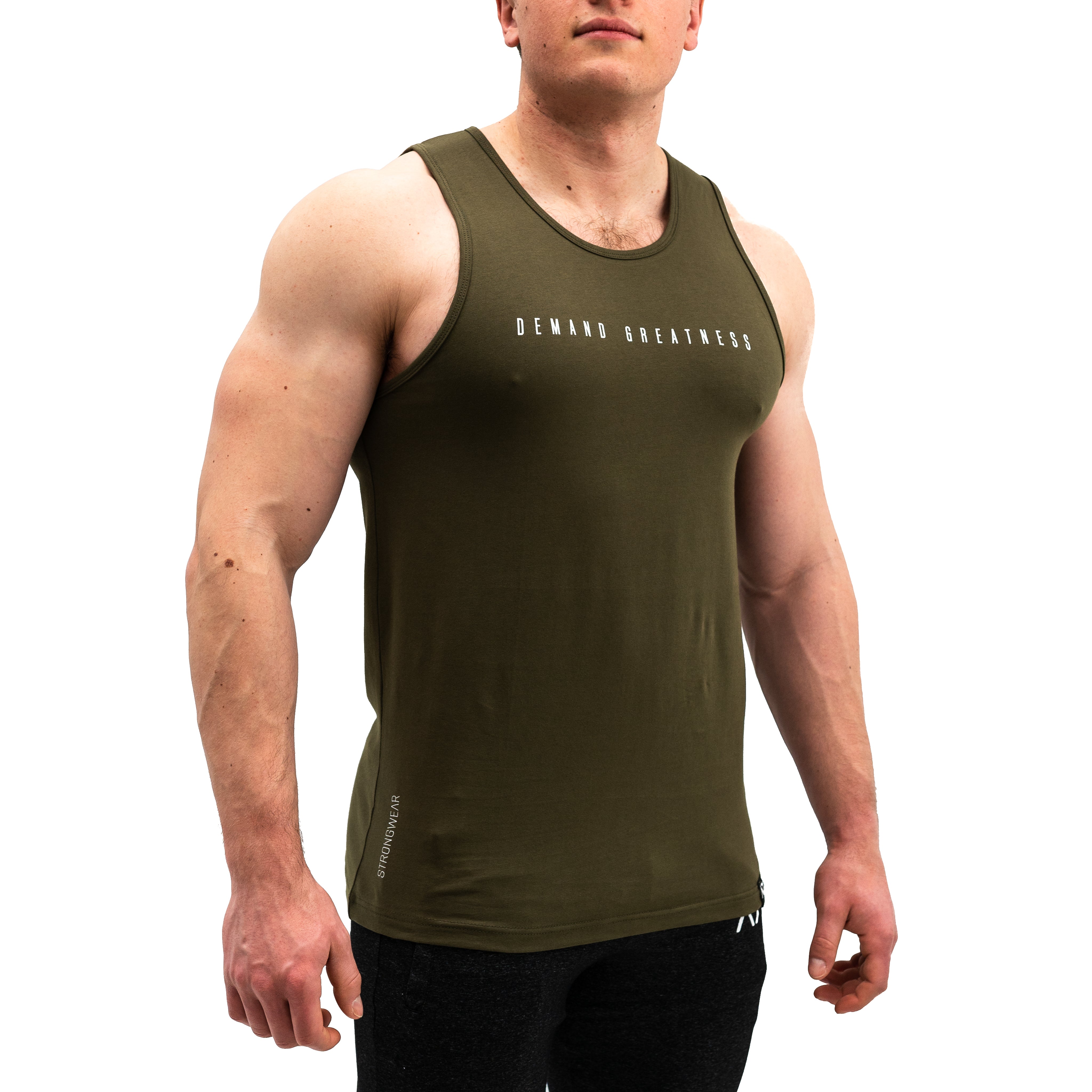 Mantra Bar Grip tank, great as a squat shirt. Purchase Mantra Bar Grip tank in UK from A7 UK. Purchase Mantra Bar Grip Tank in Europe from A7 Europe. No more chalk or sliding. Best Bar Grip T-shirts, shipping to UK and Europe from A7 UK. Mantra Bar Grip Tank is our newest tank design with demand greatness on the front in a military colourway! A7UK supplies the best Powerlifting apparel for all your workouts. Available in UK and Europe including France, Italy, Germany, the Netherlands, Sweden and Poland.