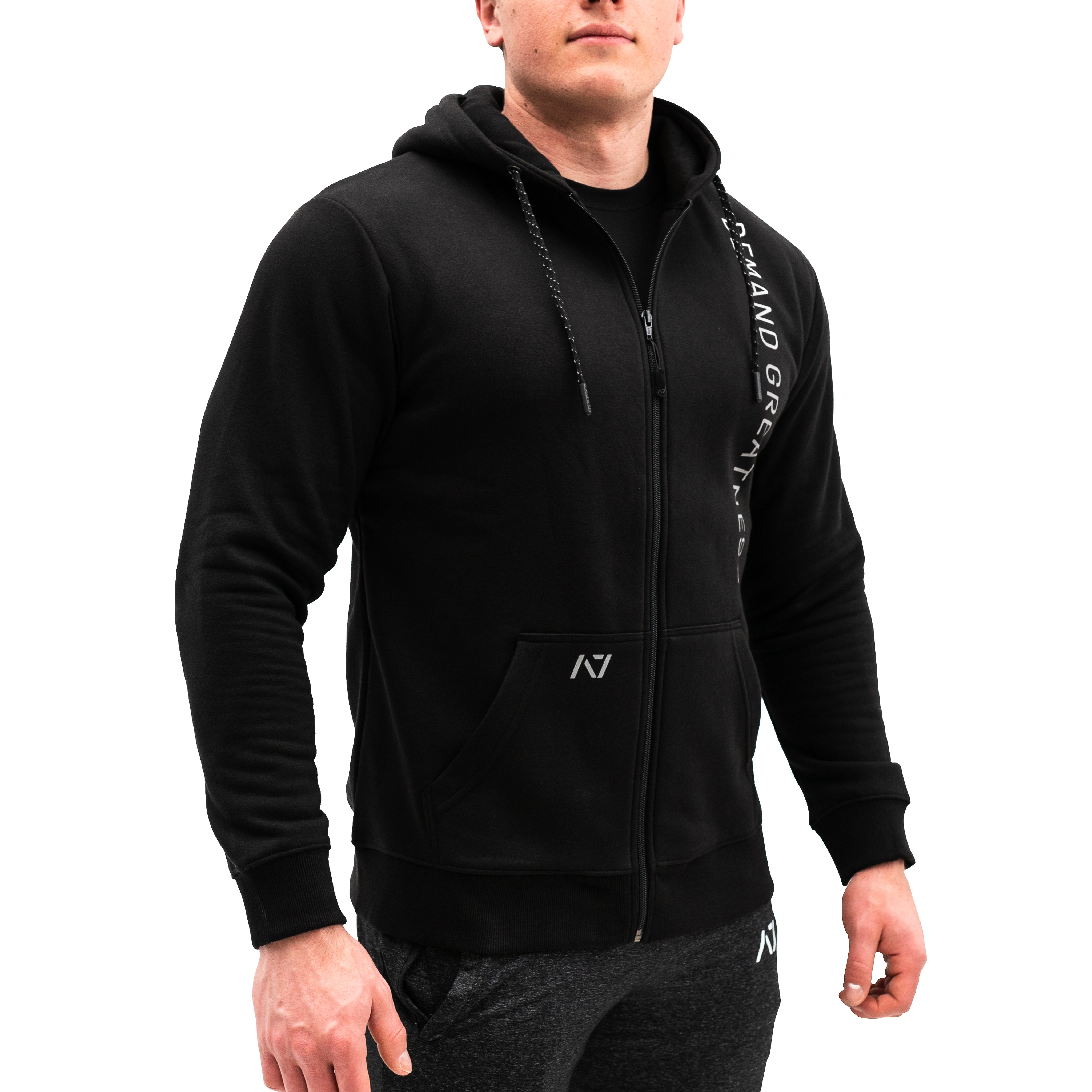 Go Far is a zip up hoodie great for casual wear or lifting in the gym. Purchase Go Far zip up hoodie in UK and Europe from A7 UK. A7 have the best Bar Grip Tshirts, shipping to UK and Europe from A7 UK. Go Far is our newest design on our zip up hoodie. Demand Greatness on the front with an eagle on the back, in a chromium colourway! A7UK supplies the best Powerlifting apparel for all your workouts. Available in UK and Europe including France, Italy, Germany, the Netherlands, Sweden and Poland.