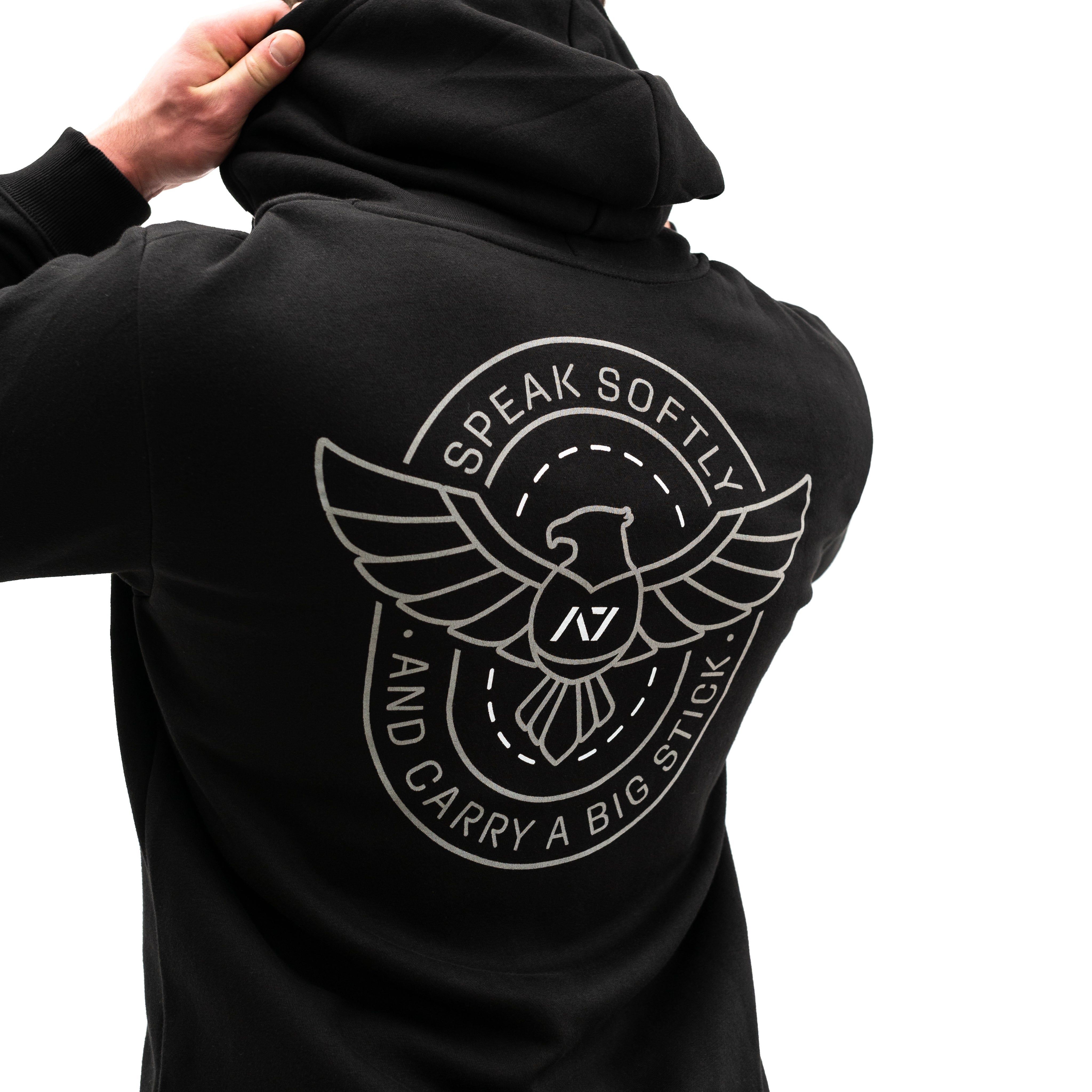 Go Far is a zip up hoodie great for casual wear or lifting in the gym. Purchase Go Far zip up hoodie in UK and Europe from A7 UK. A7 have the best Bar Grip Tshirts, shipping to UK and Europe from A7 UK. Go Far is our newest design on our zip up hoodie. Demand Greatness on the front with an eagle on the back, in a chromium colourway! A7UK supplies the best Powerlifting apparel for all your workouts. Available in UK and Europe including France, Italy, Germany, the Netherlands, Sweden and Poland.