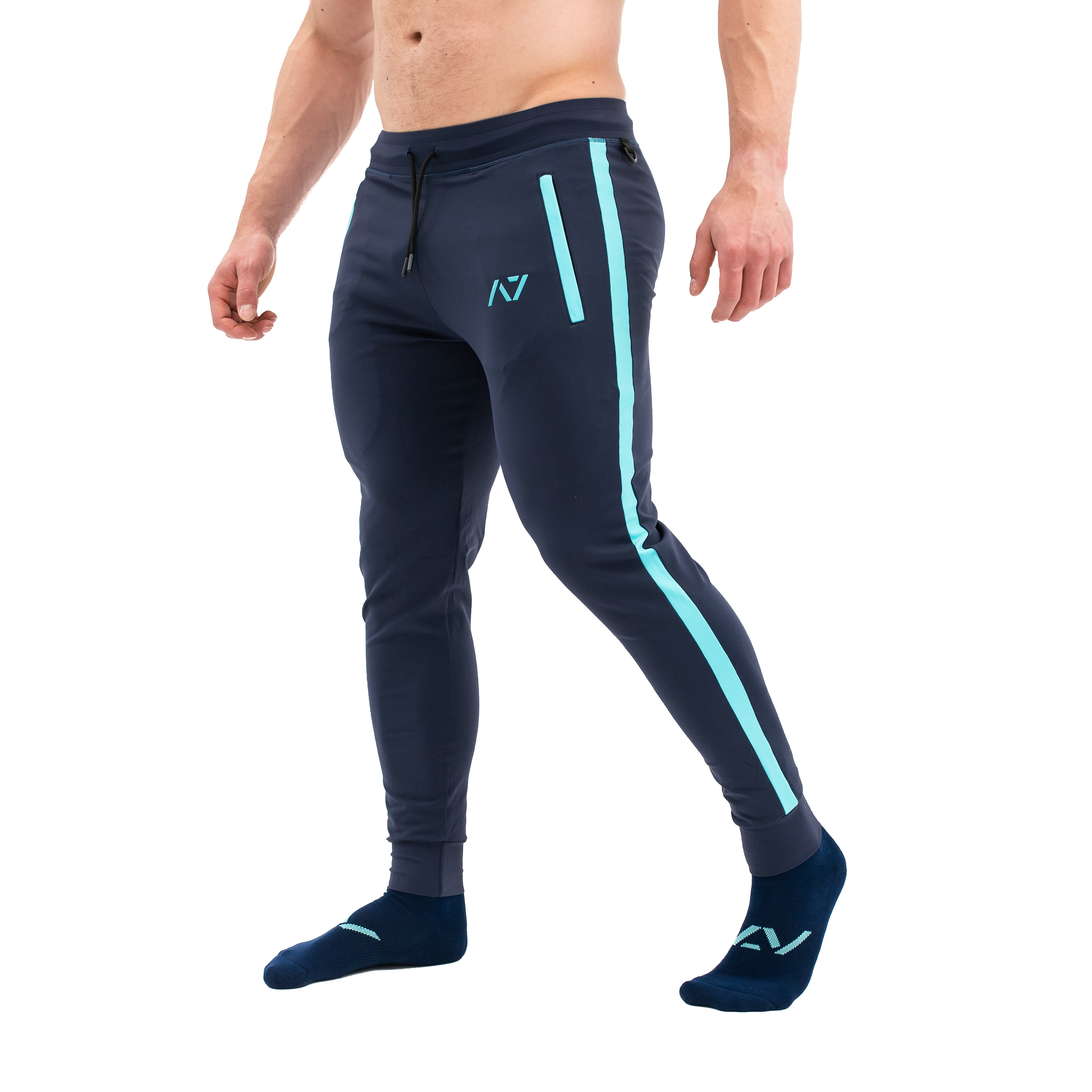 Iced Defy joggers are just as comfortable in the gym as they are going out. These are made with premium moisture-wicking 4-way-stretch material for greater range of motion. These are a great fit for both men and women and offer deep zippered pockets and tapered leg design. . Purchase Iced Defy Joggers from A7 UK shipping to UK or A7 Europe shipping to EU. 