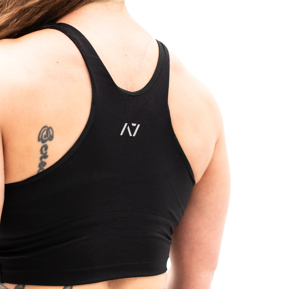 
                      
                        A7 XO Hew Sports Bra or Crop was designed with an active lifestyle in mind. This sports bra is double-lined and offers high-impact support. We minimized the stitching lines and thickened the straps on this sports bra to ensure complete comfort during all your workouts. XO Hew matching crop and leggings are part of a matching gym set from A7. A7 Women’s Sports Bra is a Bra for Powerlifting. Purchase A7 Sports Bra from A7 UK Shipping to UK. 
                      
                    