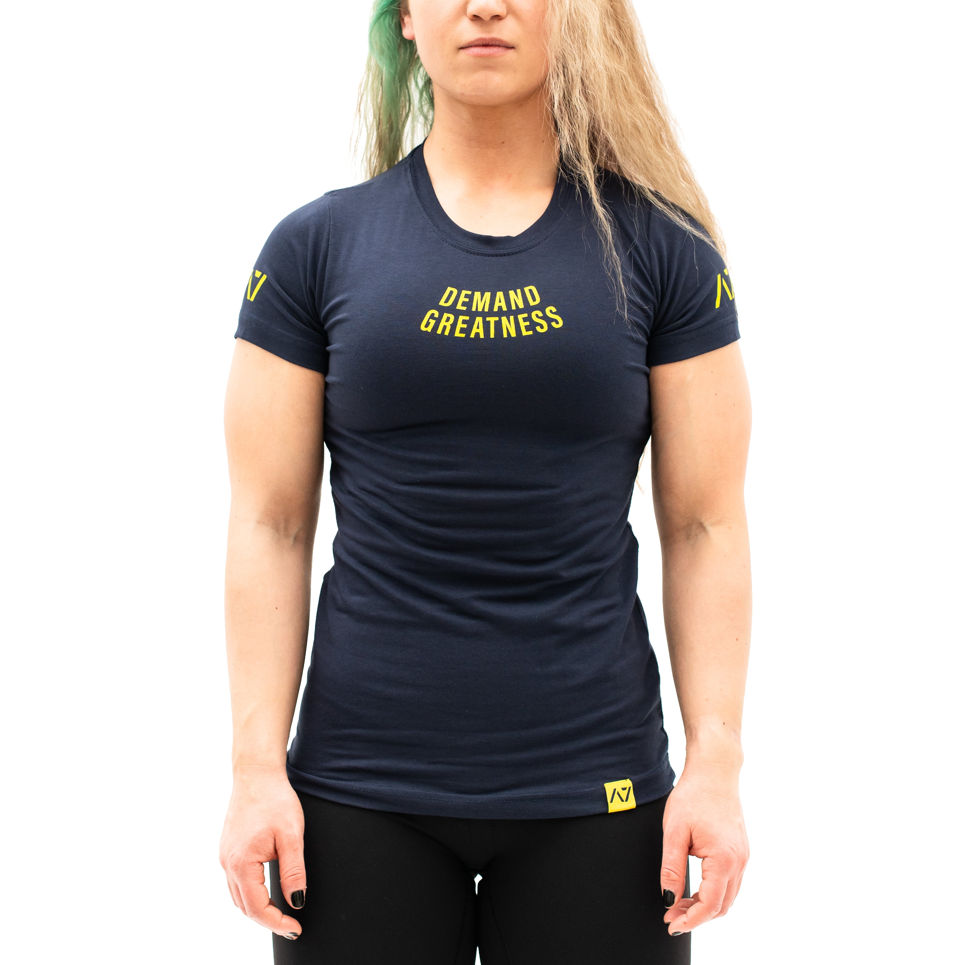 Standout from the crowd in our Electric Lemonade Demand Greatness Meet Shirt and let your energy show on the platform, in your training or while out and about. Our Meet tees offer a level of comfort like no other through their unique blend of materials and stretch in the places you desire for a comfortable fit that keeps your mind on your performance. A great addition to your IPF Approved Kit.