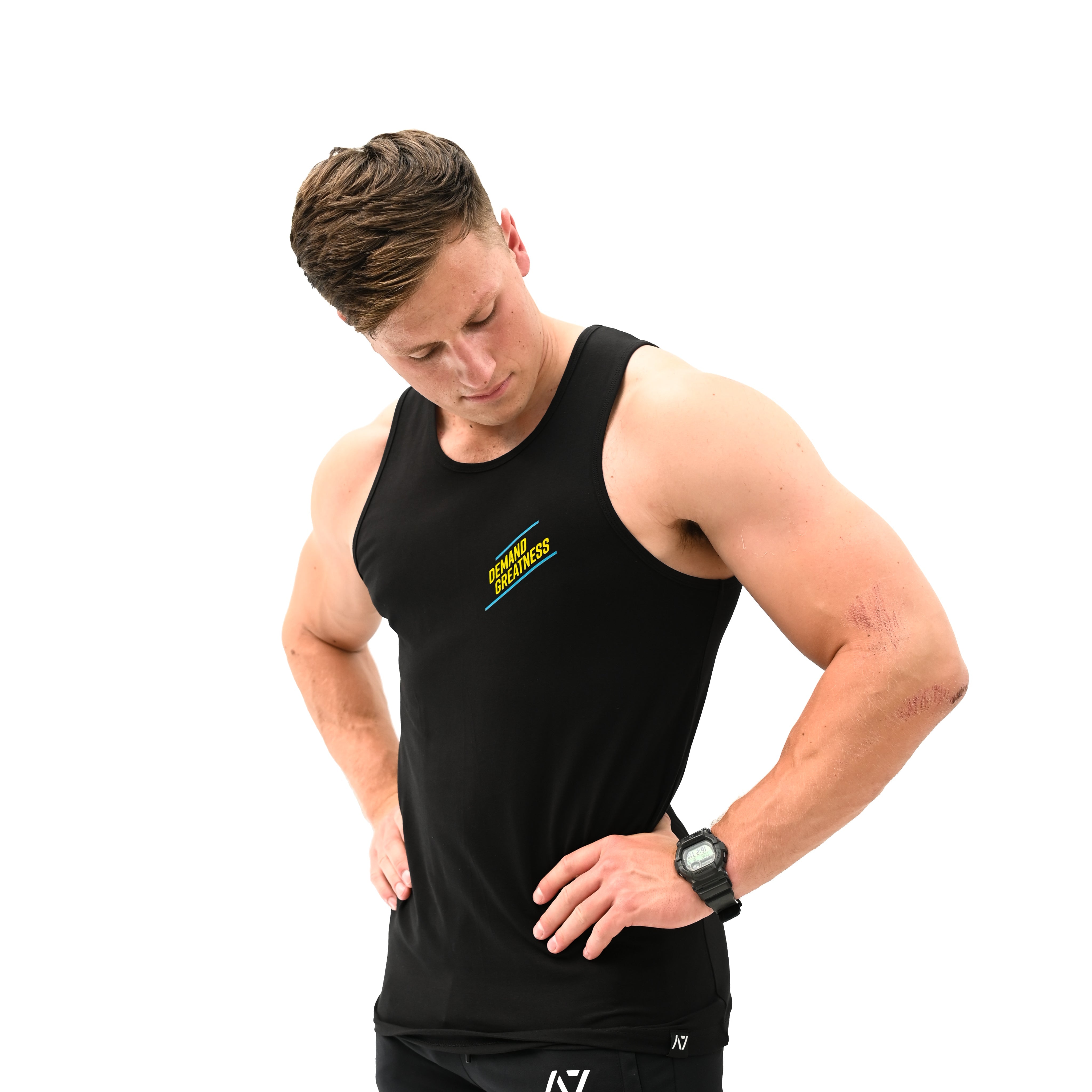 Geo Weave Non Bar Grip Tank T-Shirt is perfect for in and out of the gym. Purchase Geo Weave Non Bar Grip tshirt UK from A7 UK. Purchase Geo Weave Shirt Europe from A7 UK. Best gymwear shipping to UK and Europe from A7 UK. Geo Weave is our newest Non Bar Grip Design. The best Powerlifting apparel for all your workouts. Available in UK and Europe including France, Italy, Germany, Sweden and Poland.