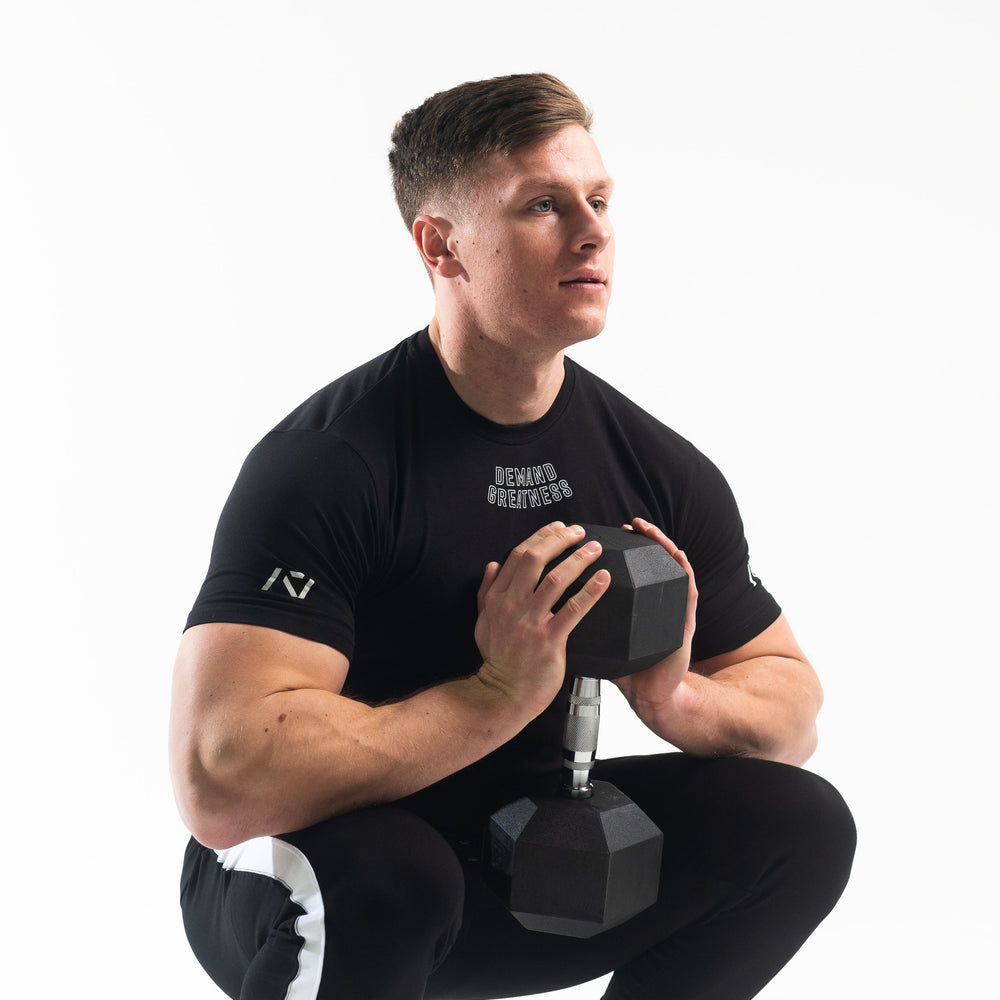 
                      
                        DG23 Domino is our new meet shirt design highlighting Demand Greatness with a double outline font to showcase your impact on the platform. The DG23 Meet Shirt is IPF Approved. Shop the full A7 Powerlifting IPF Approved Equipment collection. The IPF Approved Kit includes Powerlifting Singlet, A7 Meet Shirt, A7 Zebra Wrist Wraps, A7 Deadlift Socks, Hourglass Knee Sleeves (Stiff Knee Sleeves and Rigor Mortis Knee Sleeves). All A7 Powerlifting Equipment shipping to UK, Norway, Switzerland and Iceland.
                      
                    