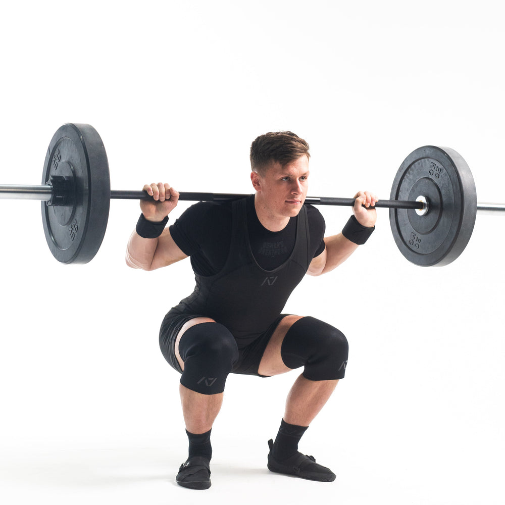
                      
                        A7 IPF Approved Stealth Luno singlet features extra lat mobility, side panel stitching to guide the squat depth level and curved panel design for a slimming look. The Women's cut singlet features a tapered waist and additional quad room. The IPF Approved Kit includes Luno Powerlifting Singlet, A7 Meet Shirt, A7 Zebra Wrist Wraps, A7 Deadlift Socks, Hourglass Knee Sleeves (Stiff Knee Sleeves and Rigor Mortis Knee Sleeves). All A7 Powerlifting Equipment shipping to UK, Norway, Switzerland and Iceland.
                      
                    