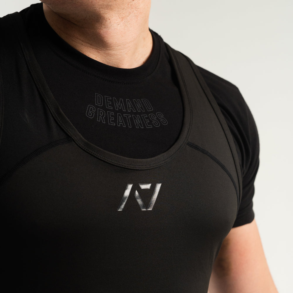 
                      
                        A7 IPF Approved Stealth Luno singlet features extra lat mobility, side panel stitching to guide the squat depth level and curved panel design for a slimming look. The Women's cut singlet features a tapered waist and additional quad room. The IPF Approved Kit includes Luno Powerlifting Singlet, A7 Meet Shirt, A7 Zebra Wrist Wraps, A7 Deadlift Socks, Hourglass Knee Sleeves (Stiff Knee Sleeves and Rigor Mortis Knee Sleeves). All A7 Powerlifting Equipment shipping to UK, Norway, Switzerland and Iceland.
                      
                    