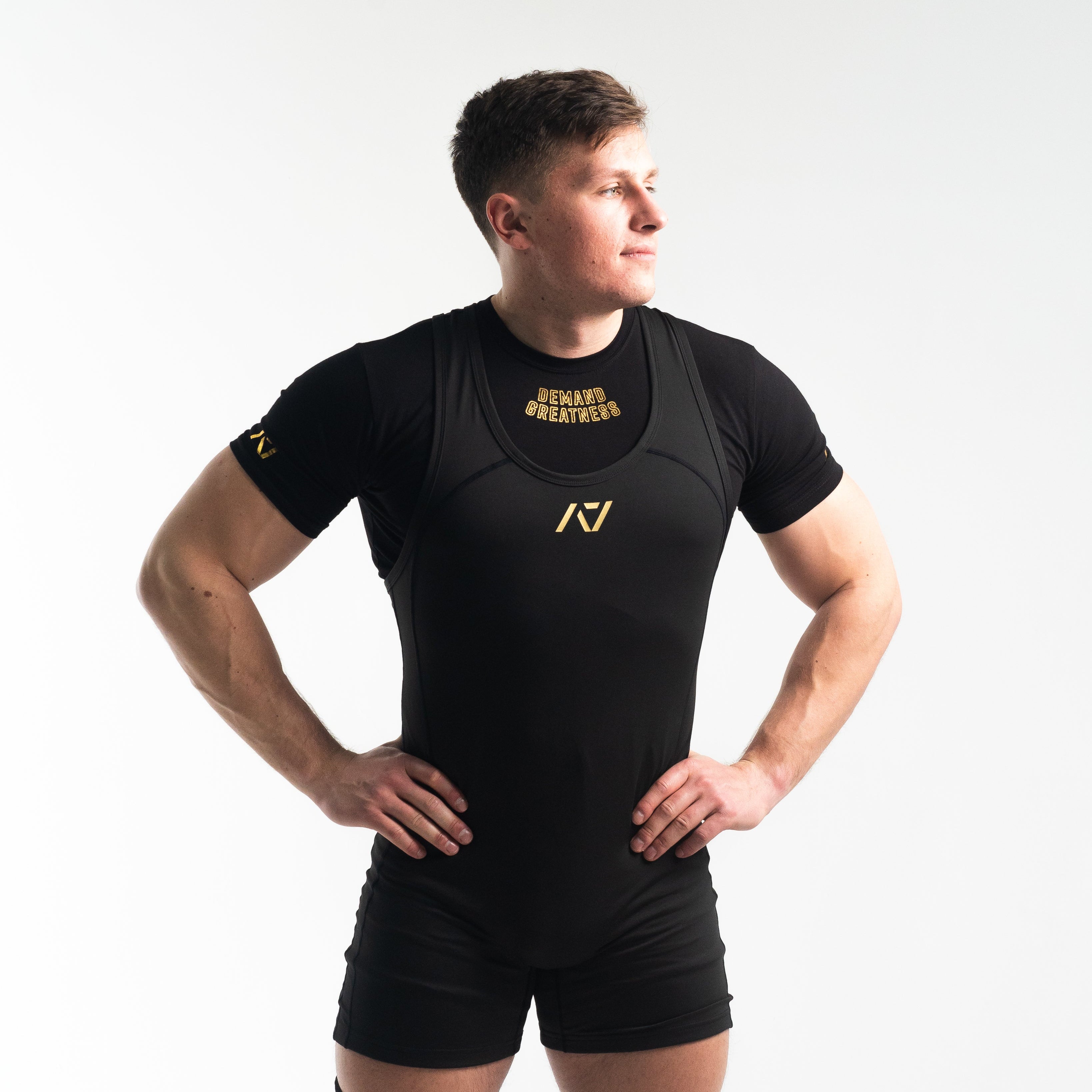 A7 IPF Approved Gold Standard Luno singlet features extra lat mobility, side panel stitching to guide the squat depth level and curved panel design for a slimming look. The Women's cut singlet features a tapered waist and additional quad room. The IPF Approved Kit includes Luno Powerlifting Singlet, A7 Meet Shirt, A7 Zebra Wrist Wraps, A7 Deadlift Socks, Hourglass Knee Sleeves (Stiff Knee Sleeves and Rigor Mortis Knee Sleeves). All A7 Powerlifting Equipment shipping to UK, Norway, Switzerland and Iceland.