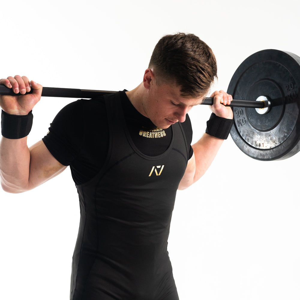 
                      
                        A7 IPF Approved Gold Standard Luno singlet features extra lat mobility, side panel stitching to guide the squat depth level and curved panel design for a slimming look. The Women's cut singlet features a tapered waist and additional quad room. The IPF Approved Kit includes Luno Powerlifting Singlet, A7 Meet Shirt, A7 Zebra Wrist Wraps, A7 Deadlift Socks, Hourglass Knee Sleeves (Stiff Knee Sleeves and Rigor Mortis Knee Sleeves). All A7 Powerlifting Equipment shipping to UK, Norway, Switzerland and Iceland.
                      
                    