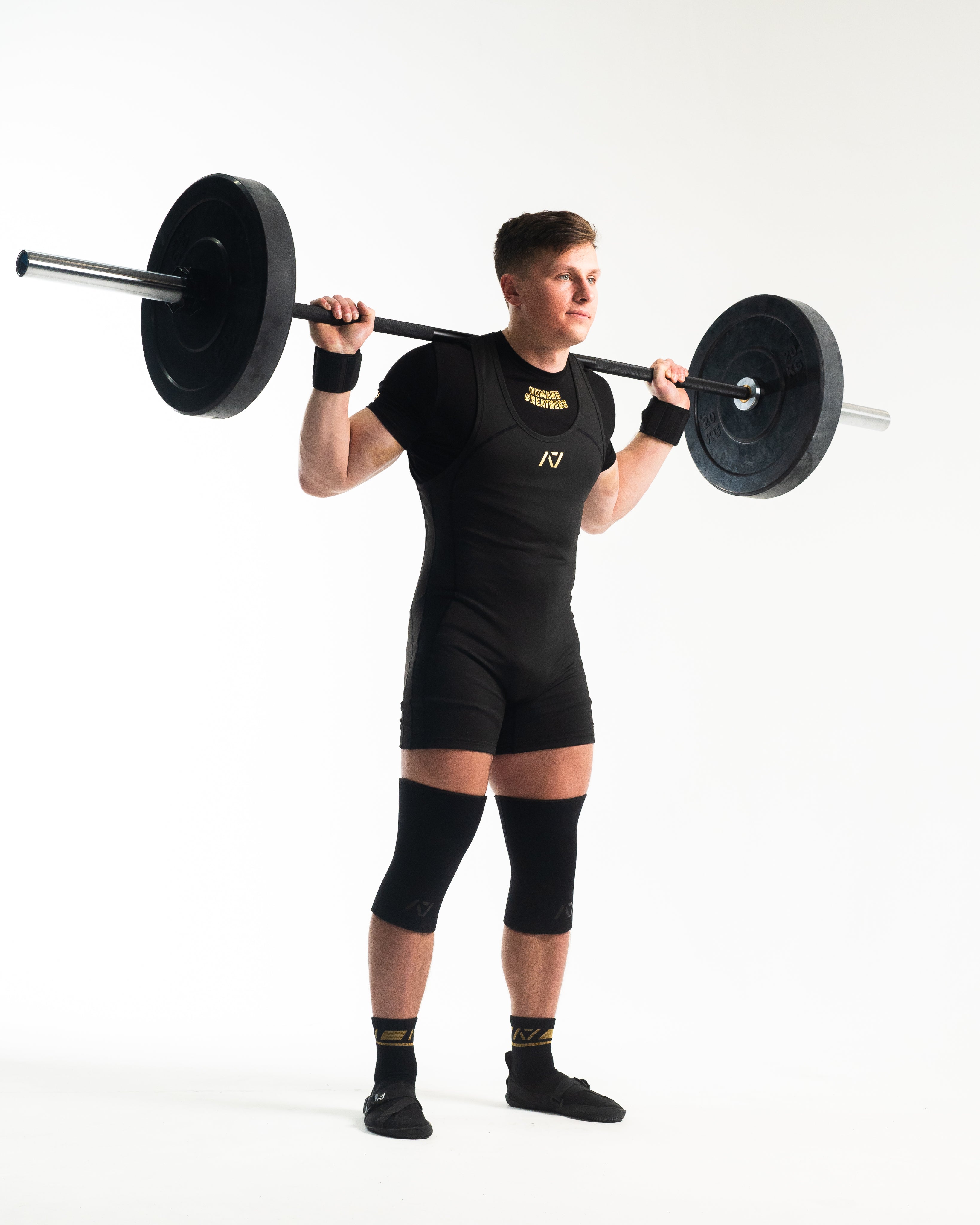 A7 IPF Approved Gold Standard Luno singlet features extra lat mobility, side panel stitching to guide the squat depth level and curved panel design for a slimming look. The Women's cut singlet features a tapered waist and additional quad room. The IPF Approved Kit includes Luno Powerlifting Singlet, A7 Meet Shirt, A7 Zebra Wrist Wraps, A7 Deadlift Socks, Hourglass Knee Sleeves (Stiff Knee Sleeves and Rigor Mortis Knee Sleeves). All A7 Powerlifting Equipment shipping to UK, Norway, Switzerland and Iceland.