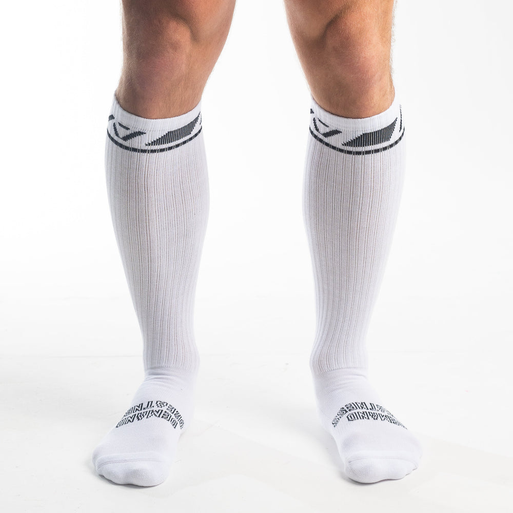 
                      
                        A7 Domino Deadlift socks are designed specifically for pulls and keep your shins protected from scrapes. A7 deadlift socks are a perfect pair to wear in training or powerlifting competition. The IPF Approved Kit includes Powerlifting Singlet, A7 Meet Shirt, A7 Zebra Wrist Wraps, A7 Deadlift Socks, Hourglass Knee Sleeves (Stiff Knee Sleeves and Rigor Mortis Knee Sleeves). All A7 Powerlifting Equipment shipping to UK, Norway, Switzerland and Iceland.
                      
                    