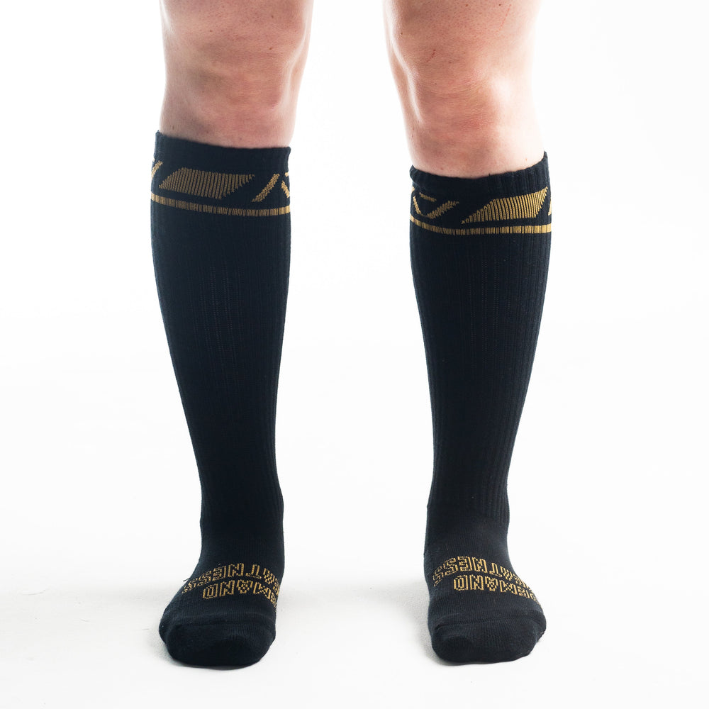 
                      
                        A7 Gold Standard Deadlift socks are designed specifically for pulls and keep your shins protected from scrapes. A7 deadlift socks are a perfect pair to wear in training or powerlifting competition. The IPF Approved Kit includes Powerlifting Singlet, A7 Meet Shirt, A7 Zebra Wrist Wraps, A7 Deadlift Socks, Hourglass Knee Sleeves (Stiff Knee Sleeves and Rigor Mortis Knee Sleeves). All A7 Powerlifting Equipment shipping to UK, Norway, Switzerland and Iceland.
                      
                    