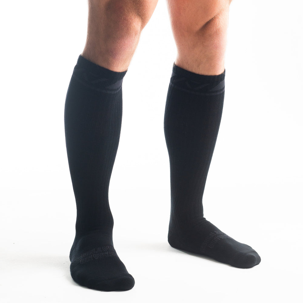 
                      
                        A7 Stealth Deadlift socks are designed specifically for pulls and keep your shins protected from scrapes. A7 deadlift socks are a perfect pair to wear in training or powerlifting competition. The IPF Approved Kit includes Powerlifting Singlet, A7 Meet Shirt, A7 Zebra Wrist Wraps, A7 Deadlift Socks, Hourglass Knee Sleeves (Stiff Knee Sleeves and Rigor Mortis Knee Sleeves). All A7 Powerlifting Equipment shipping to UK, Norway, Switzerland and Iceland.
                      
                    
