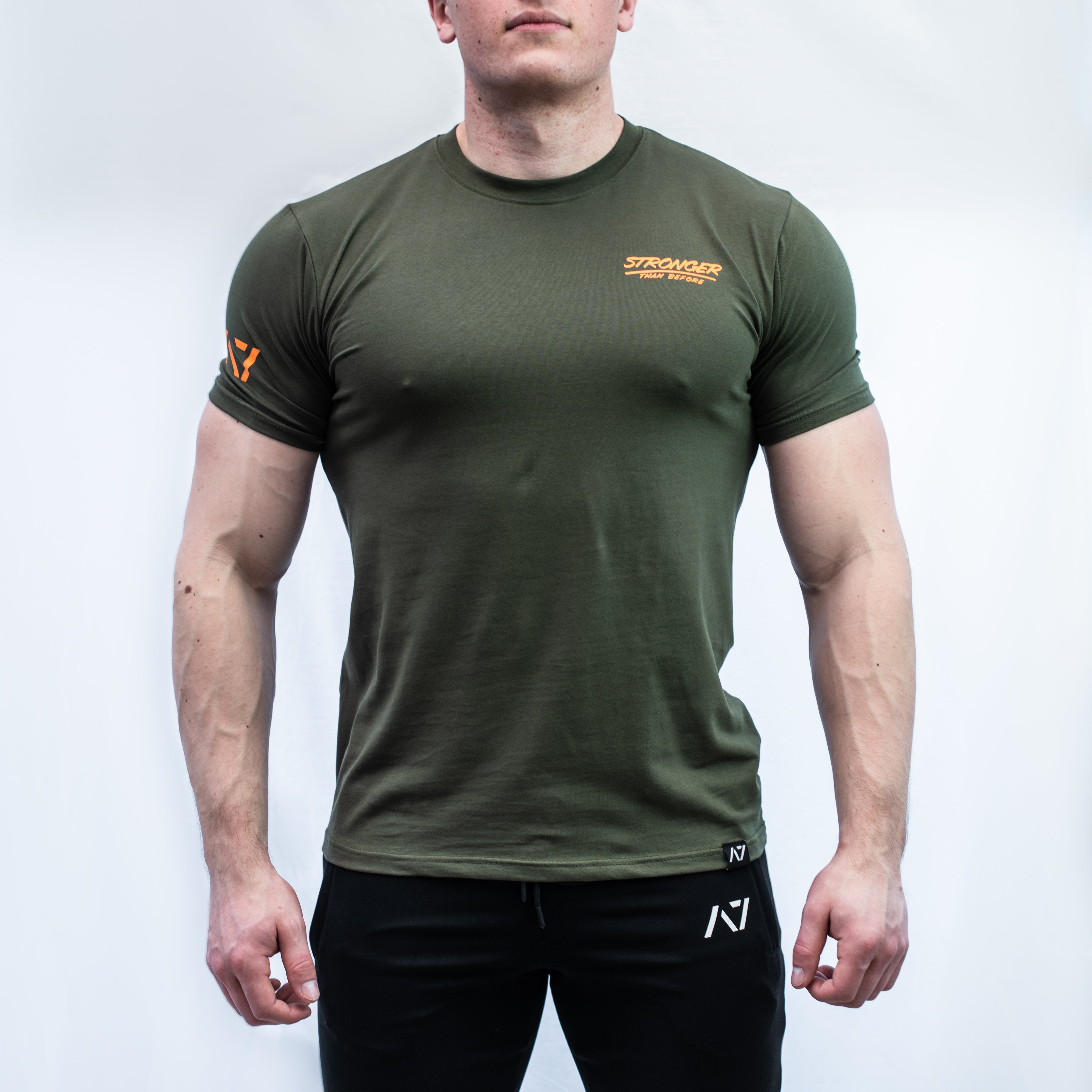 A7 MA-1 Bar Grip T-shirt, great as a squat shirt. Purchase MA-1 Bar Grip tshirt from A7 UK. Purchase MA-1 Bar Grip Shirt Europe from A7 UK. Best Bar Grip Tshirts, shipping to Europe from A7 UK. Stronger bar grip tshirt has a unique Stronger than before barbell print! The best Powerlifting apparel for all your workouts. Bar Grip is a performance shirt to help with slippery benches and bars. Available in UK and Europe including France, Italy, Germany, Sweden and Poland