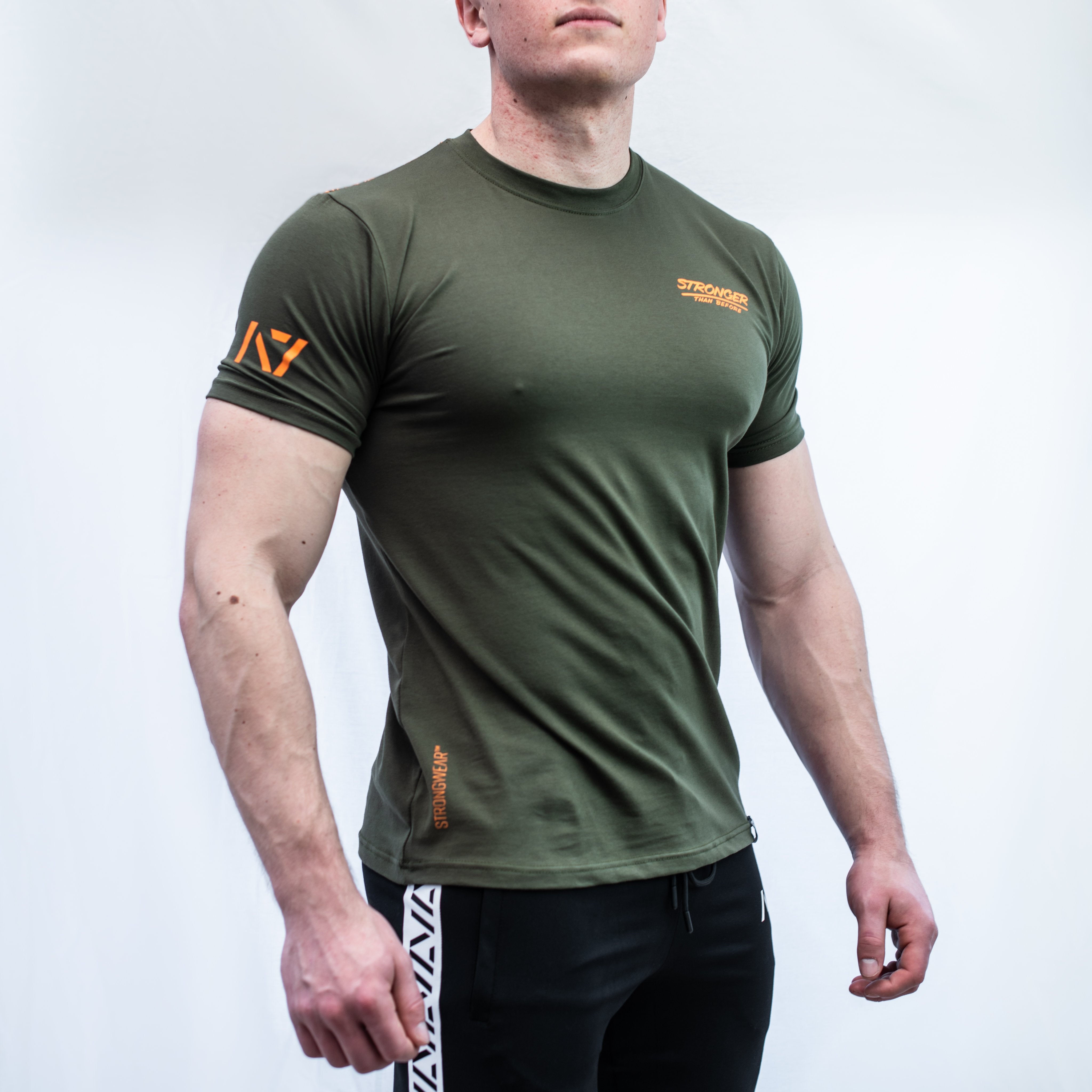 A7 MA-1 Bar Grip T-shirt, great as a squat shirt. Purchase MA-1 Bar Grip tshirt from A7 UK. Purchase MA-1 Bar Grip Shirt Europe from A7 UK. Best Bar Grip Tshirts, shipping to Europe from A7 UK. Stronger bar grip tshirt has a unique Stronger than before barbell print! The best Powerlifting apparel for all your workouts. Bar Grip is a performance shirt to help with slippery benches and bars. Available in UK and Europe including France, Italy, Germany, Sweden and Poland