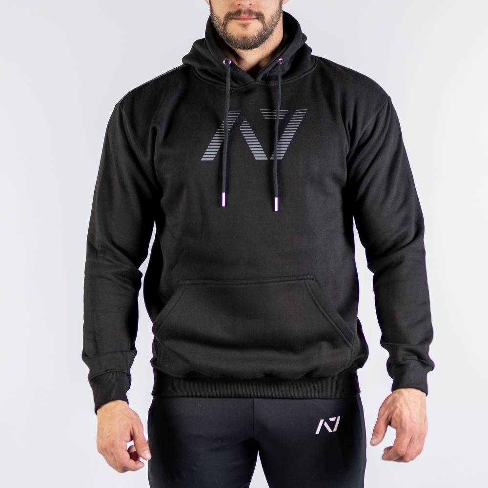 Shadow Bar Grip Hoodie features: Ultra soft cotton/polyester fleece blend, Drawstrings with A7 tips, Double-lined hood, Kangaroo pocket, Relaxed fit, Bar Grip Premium. Bar Grip is a performance shirt with a patent-pending silicone grip that is designed to help with slippery benches and bars. The best Powerlifting apparel and clothes for all your workouts. Best Bar Grip Tshirts, shipping to UK and Europe from A7 UK. Available in UK and Europe including France, Italy, Germany, Sweden and Poland