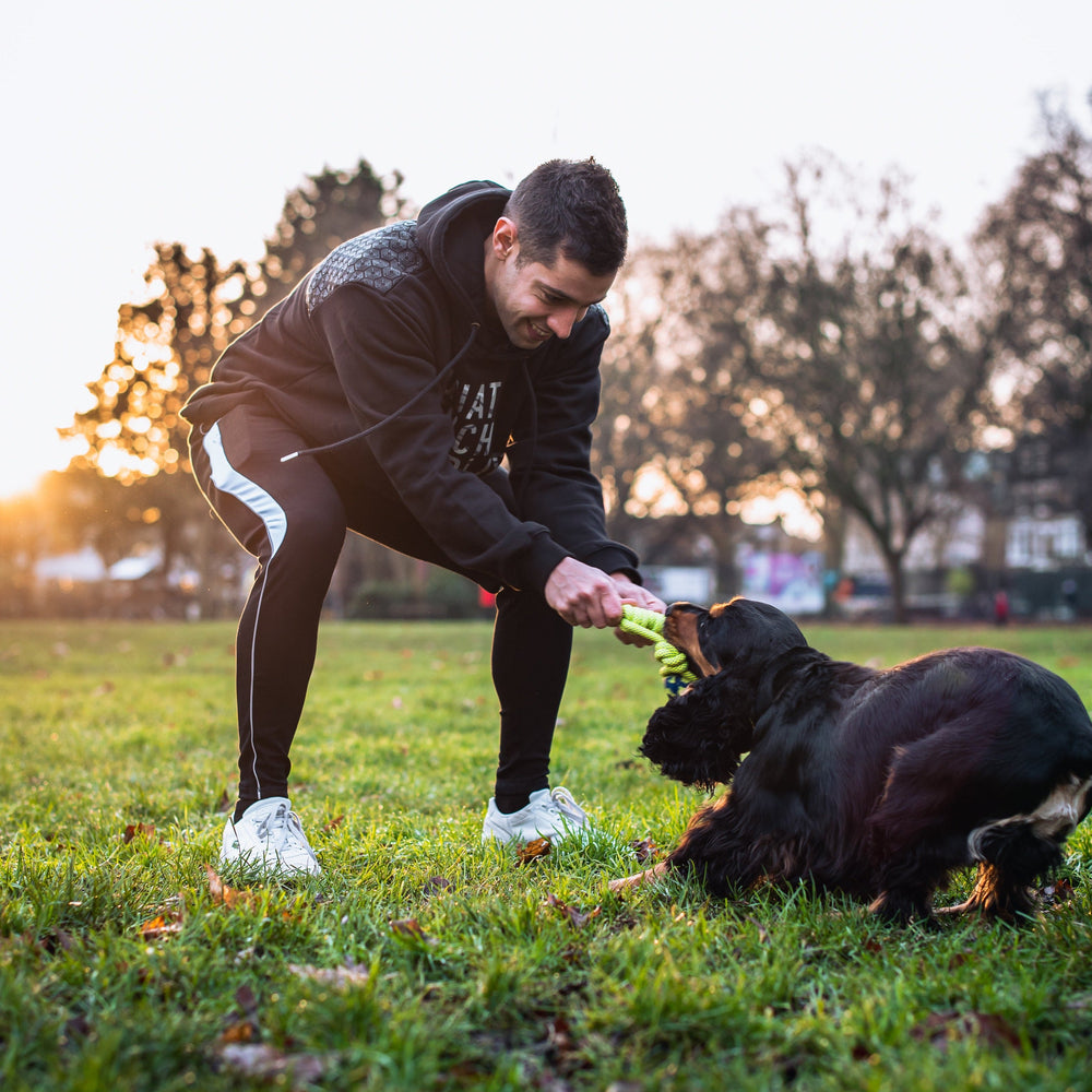 
                      
                        If you are a dog lover, playing with your dog is an important part of building a connection with your best friend! The ball is made from natural rubber, which is non-toxic and very durable. Our Loopo dog toy is great for underhand throwing (so you do not strain your shoulder) and fetching with your dog.
                      
                    