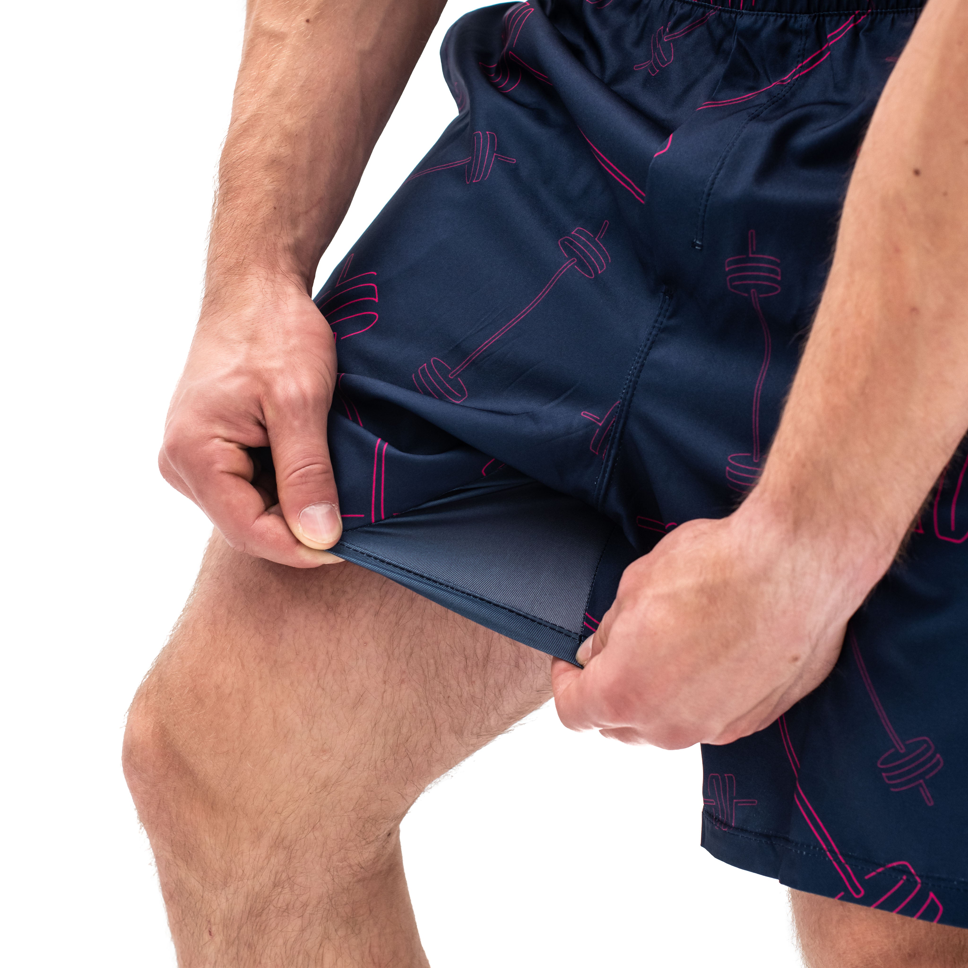 Have you ever squatted in shorts and realised that they may be too tight on you at the bottom of a squat? We have solved this problem with A7 Centre-stretch Squat Shorts. The shorts are made with stretchy fabric in between legs so you are never constricted during your squat. KWD shorts have a shorter inseam and are designed to show off your quads (KWaDs).