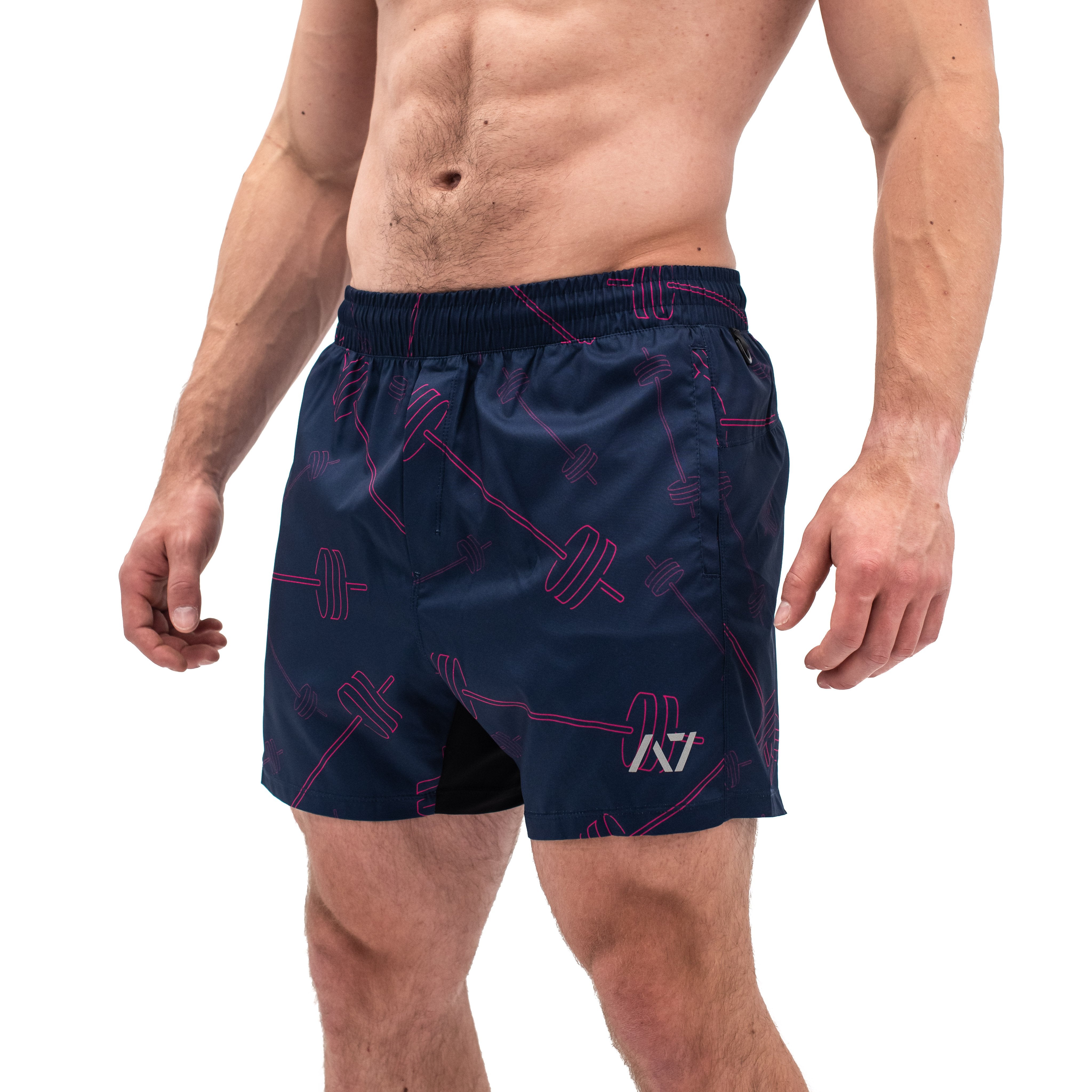 Have you ever squatted in shorts and realised that they may be too tight on you at the bottom of a squat? We have solved this problem with A7 Centre-stretch Squat Shorts. The shorts are made with stretchy fabric in between legs so you are never constricted during your squat. KWD shorts have a shorter inseam and are designed to show off your quads (KWaDs).