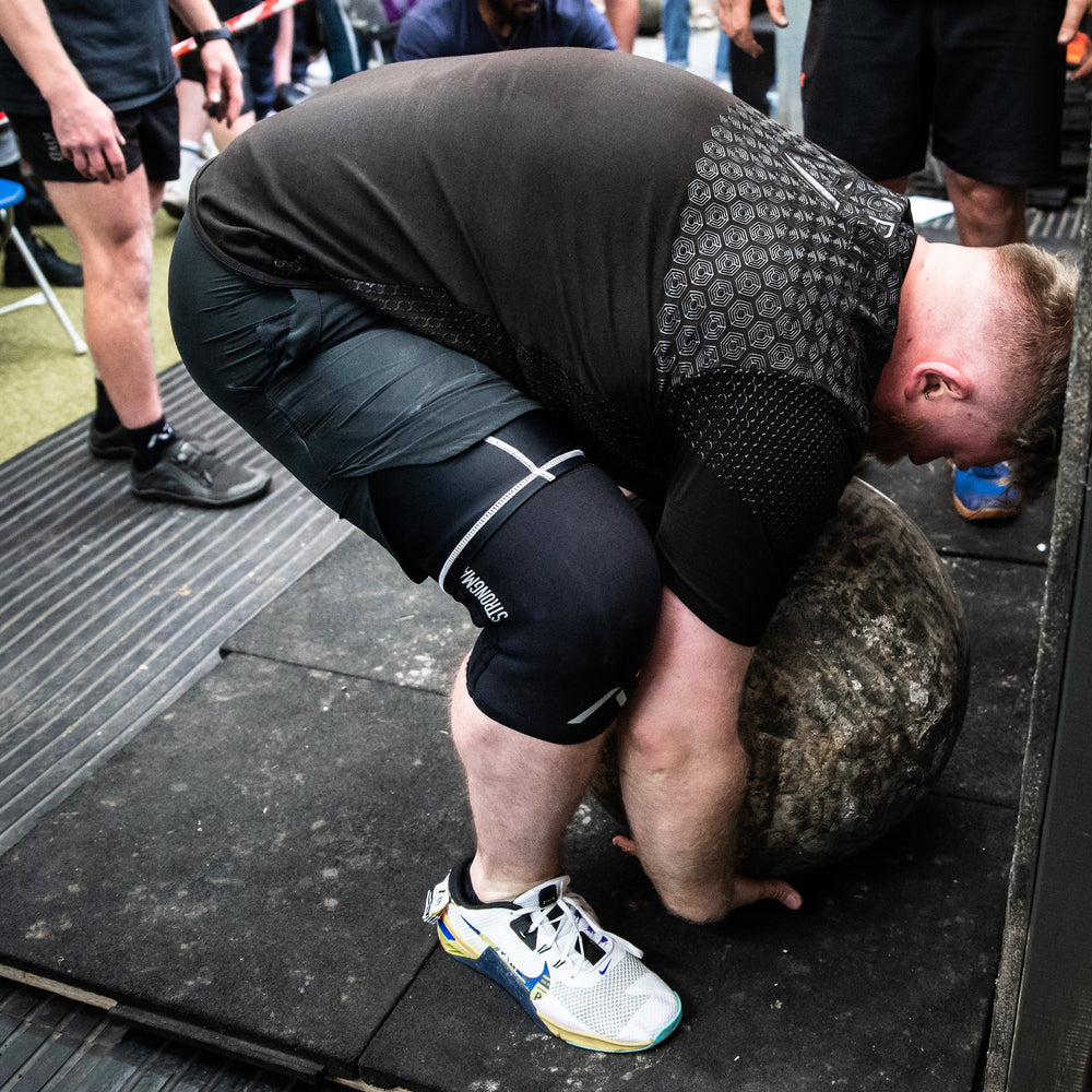 
                      
                        Our 9mm Strongman Knee Sleeves are specifically designed for the athletes who love Strongman training. These are great for extra warm and compression on Atlas Stones, Yoke Carries, Truck Pull, Car Deadlift
                      
                    